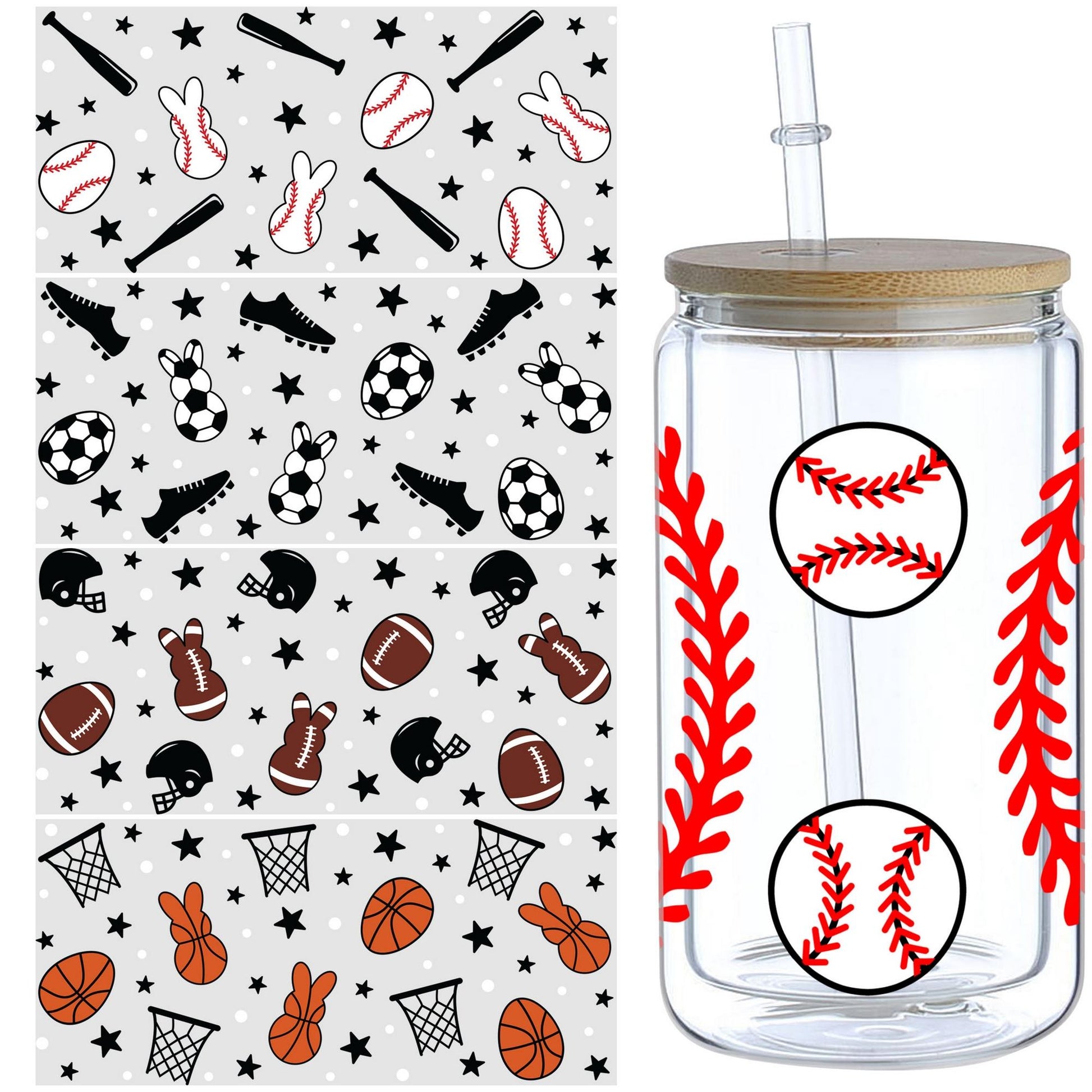 5 Sheet Donut UV DTF Cup Packaging Transfer Stickers for Glass, 16 oz Cup Printed Decals for DIY Making