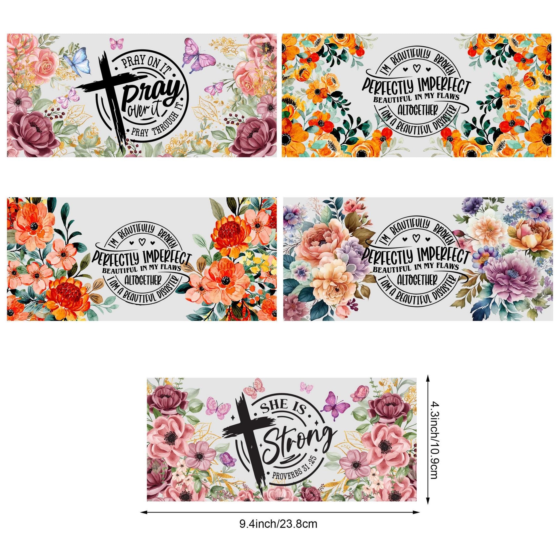 5 sheep Inspirational Books UV DTF Cup Wrap Transfer Stickers For Glass, Festival DTF Transfer Stickers For Crafting, Bible Verse Rub On Transfer Stickers For 16 Oz Glass,Mugs,Crafts,Furnitures