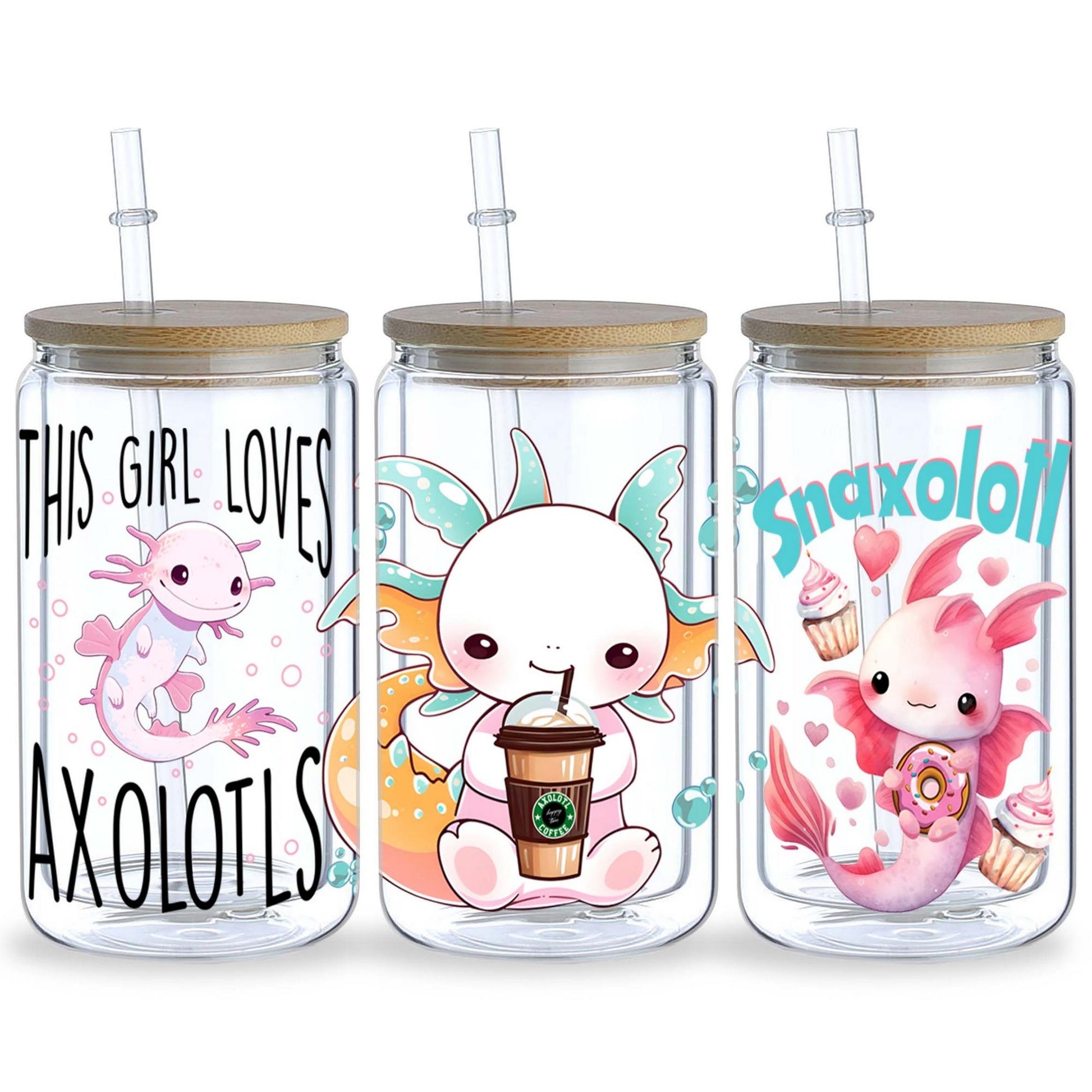 5 Sheet Salamander UV DTF Cup Holder 16 oz, Fun Salamander DTF Cup Holder Transfer Glass, Water Bottle Waterproof Decal, Friction Transfer Sticker, Furniture Crafts
