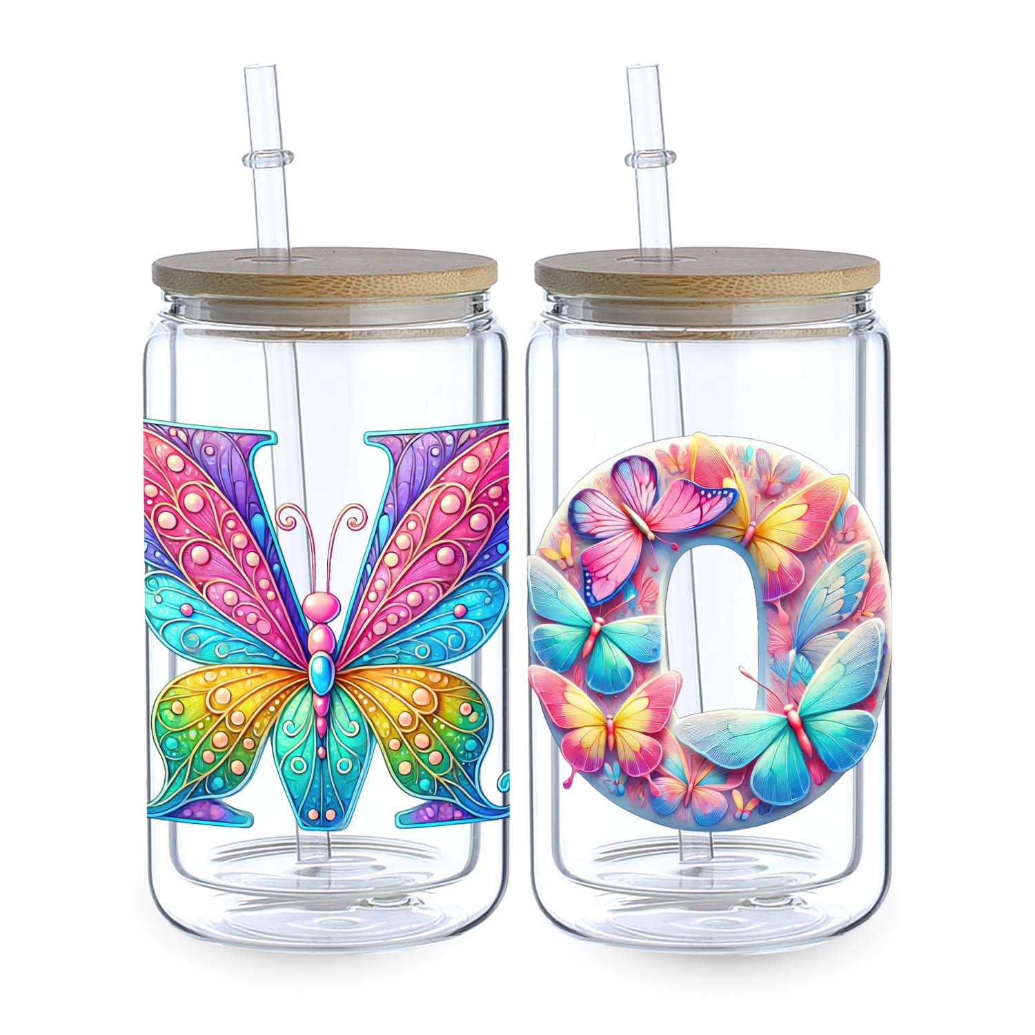 1 set of A-Z letter flower UV DTF transfer stickers, DTF transfer stickers, waterproof wipe transfer stickers, suitable for glasses, cups, crafts