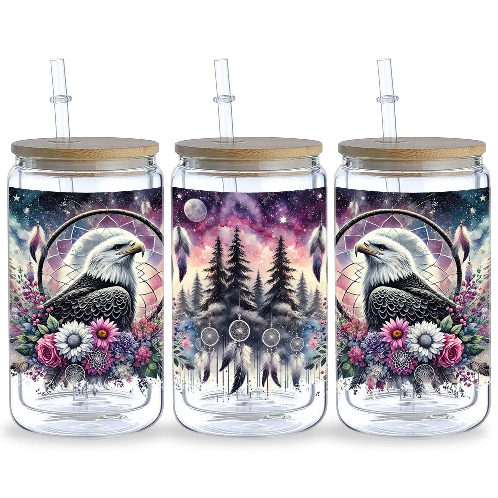 5 sheet Wolf UV DTF cup packaging for 16oz glass cup, waterproof UV DTF stickers for 16oz glass cup, DIY, furniture, crafts