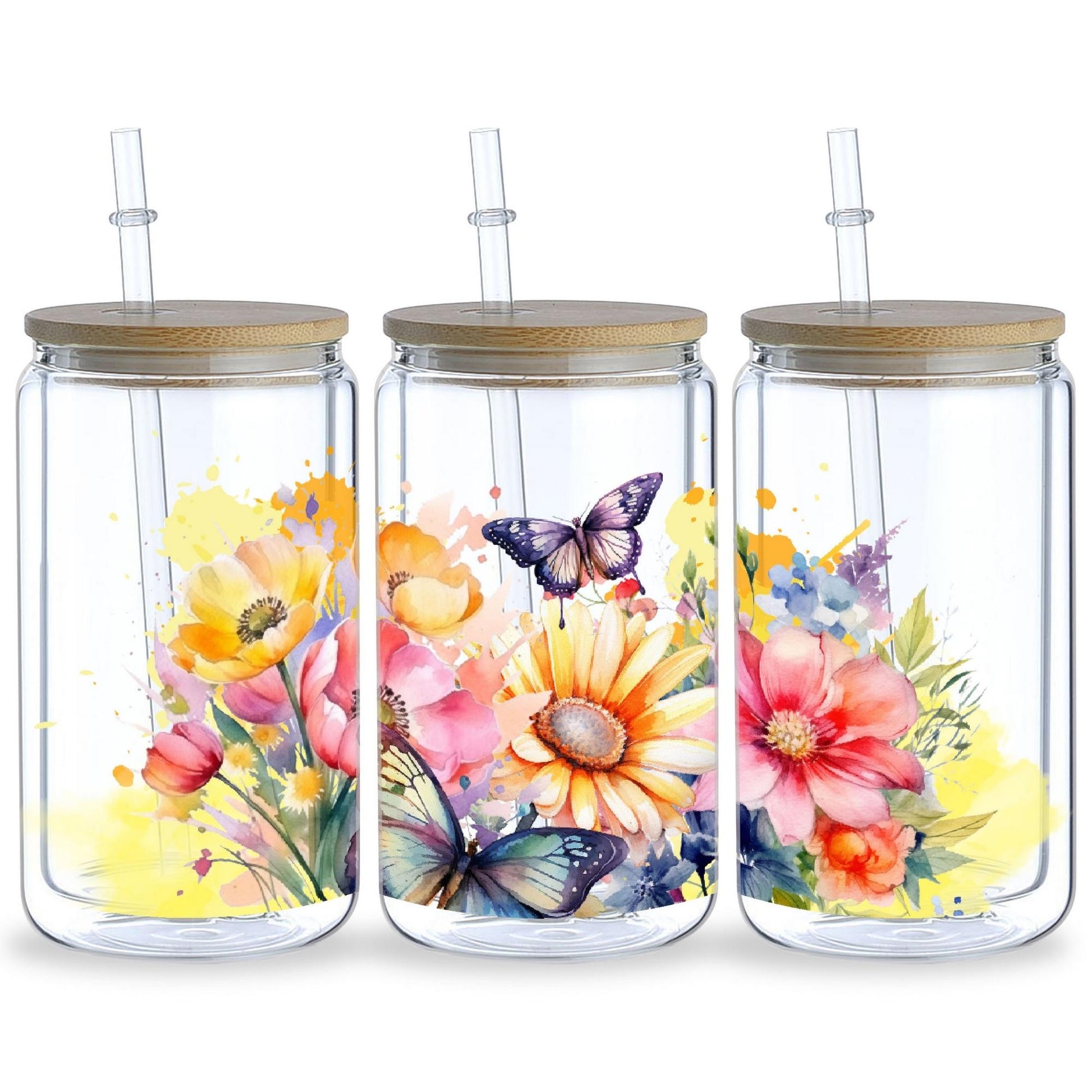 5 sheet of plant UV transfer waterproof self-adhesive stickers for mugs water bottlesng, 3d crystal labels waterproof and scratch-proof, DIY packaging transfer stickers glass cup stickers bottle stickers, no Dry adhesive stickers- high quality
