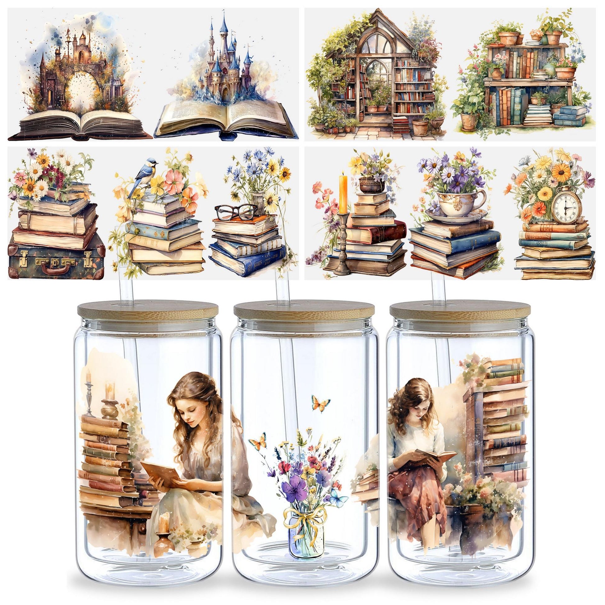 5 Sheets Vintage UV DTF Mug Stickers, Glass Sports DTF Transfer Stickers, Waterproof Wipe Transfer Paper for 16oz Glass, Mugs, Crafts, Furniture