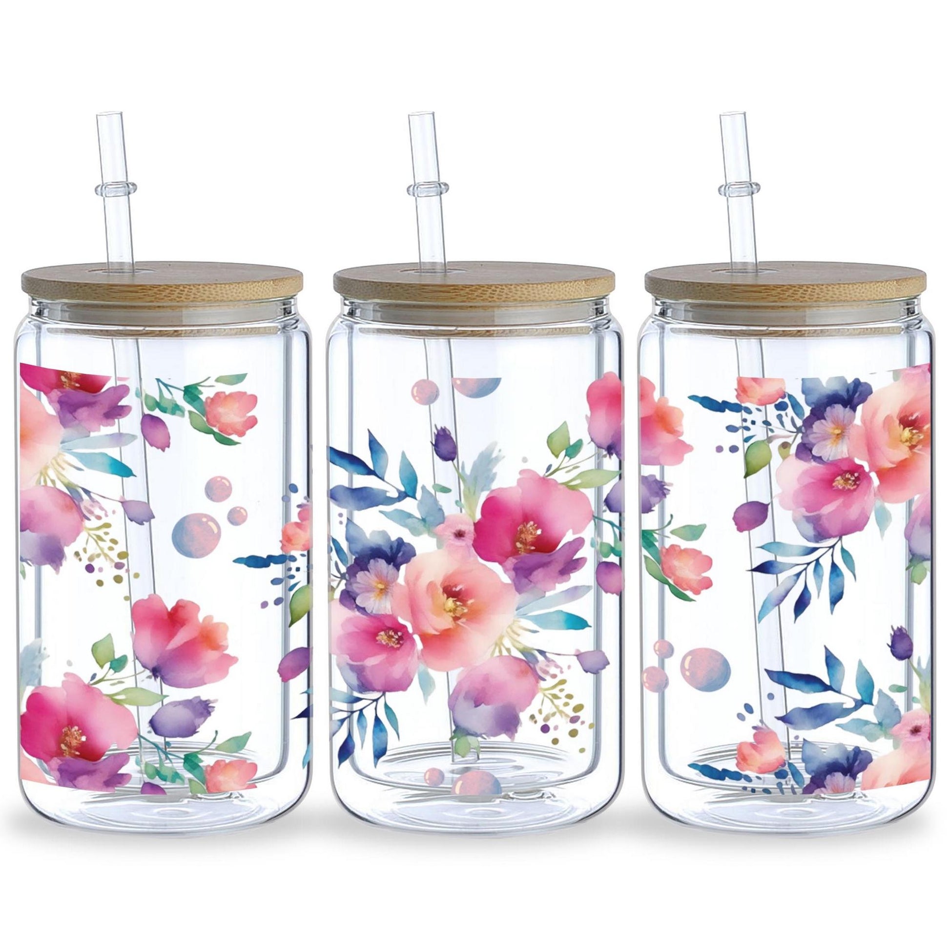 5 sheets of plant UV transfer waterproof self-adhesive stickers for mugs water bottles, DTF transfer stickers for 16 oz glass jar packaging, 3d crystal labels waterproof and scratch-resistant, DIY packaging transfer stickers glass cup stickers bottle