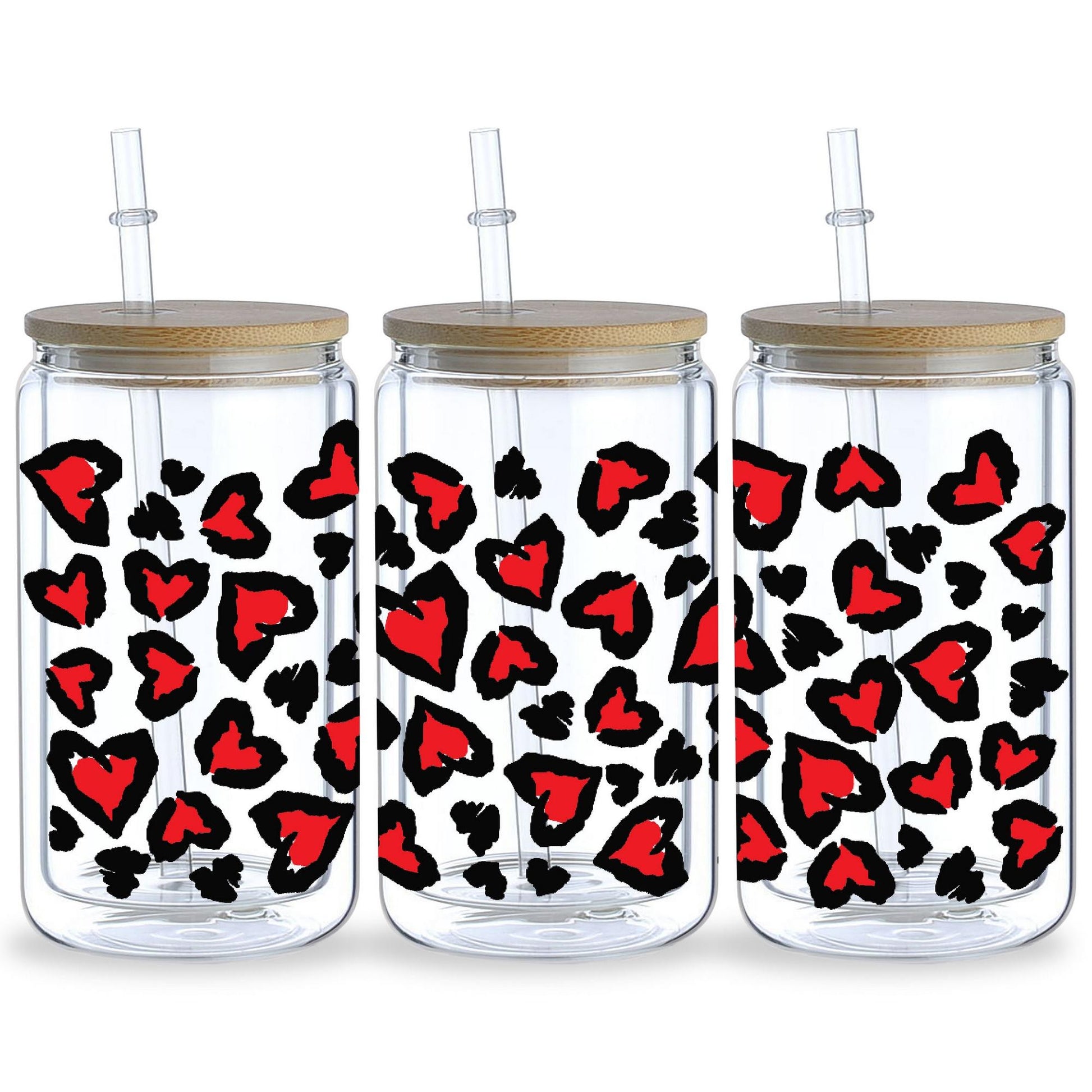 UV DTF Cup Pack, 5 sheep Leopard Print Transfer Stickers for Glass Tumblers, UV DTF Transfer Waterproof Stickers for 16OZ Libbey Glass Tumblers