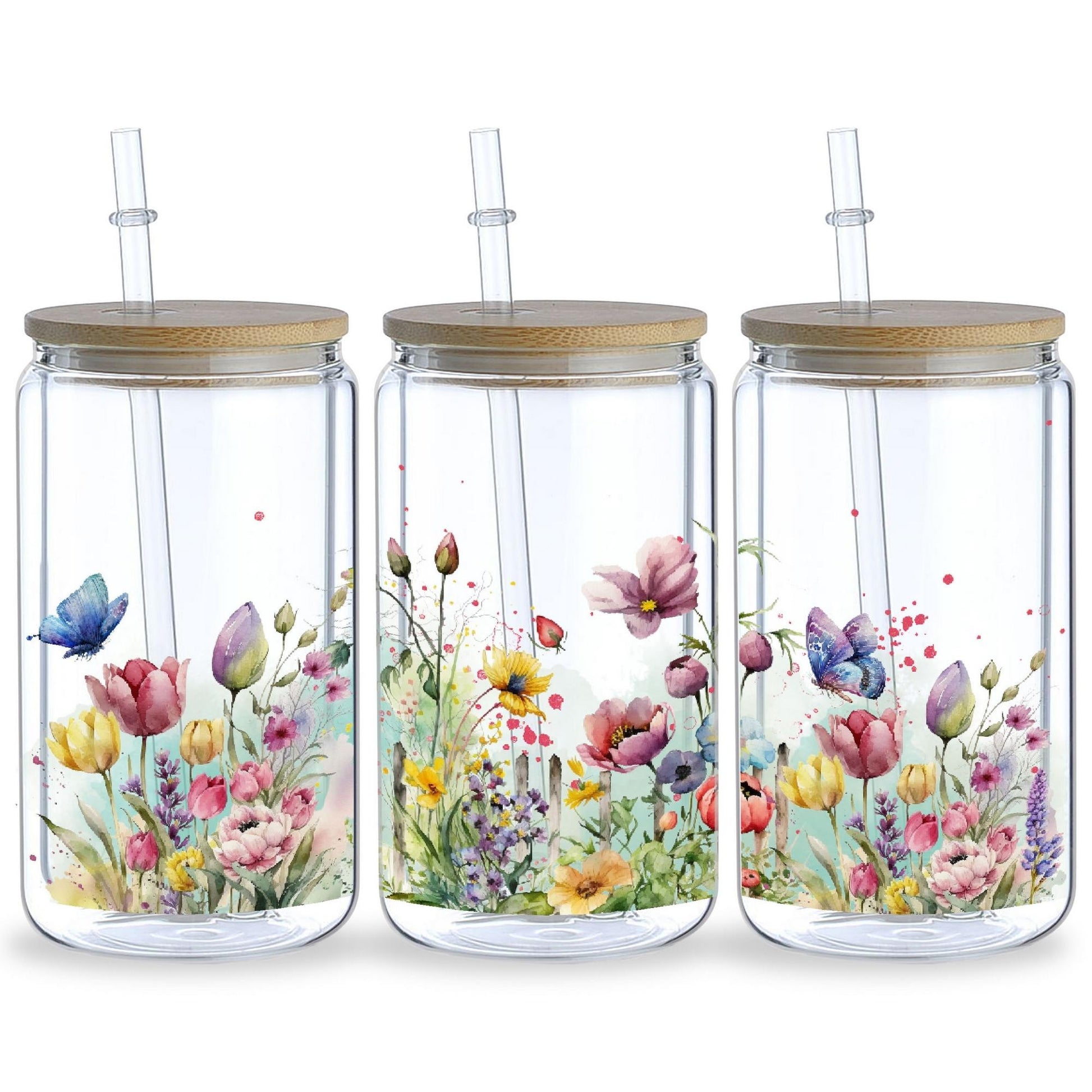5 sheets of plant UV transfer waterproof self-adhesive stickers for mugs water bottles, DTF transfer stickers for 16 oz glass jar packaging, 3d crystal labels waterproof and scratch-resistant, DIY packaging transfer stickers glass cup stickers bottle