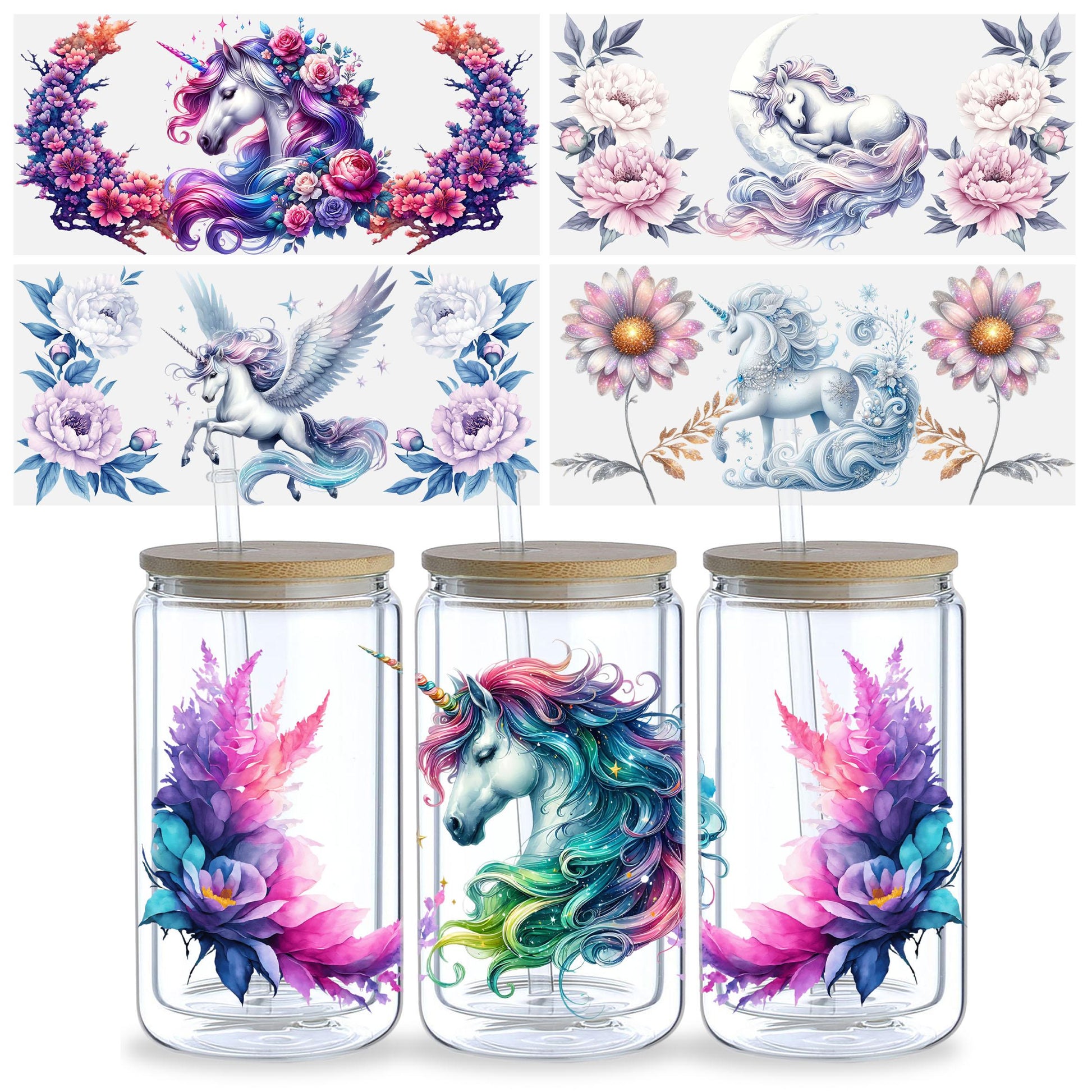5 Sheets Sunflower Dog UV DTF Cup Stickers, Glass Cup DTF Transfer Stickers, Waterproof Funny Dog Wipeable Transfer Paper for 16 Ounces Glass Cups, Mugs, Crafts, Furniture