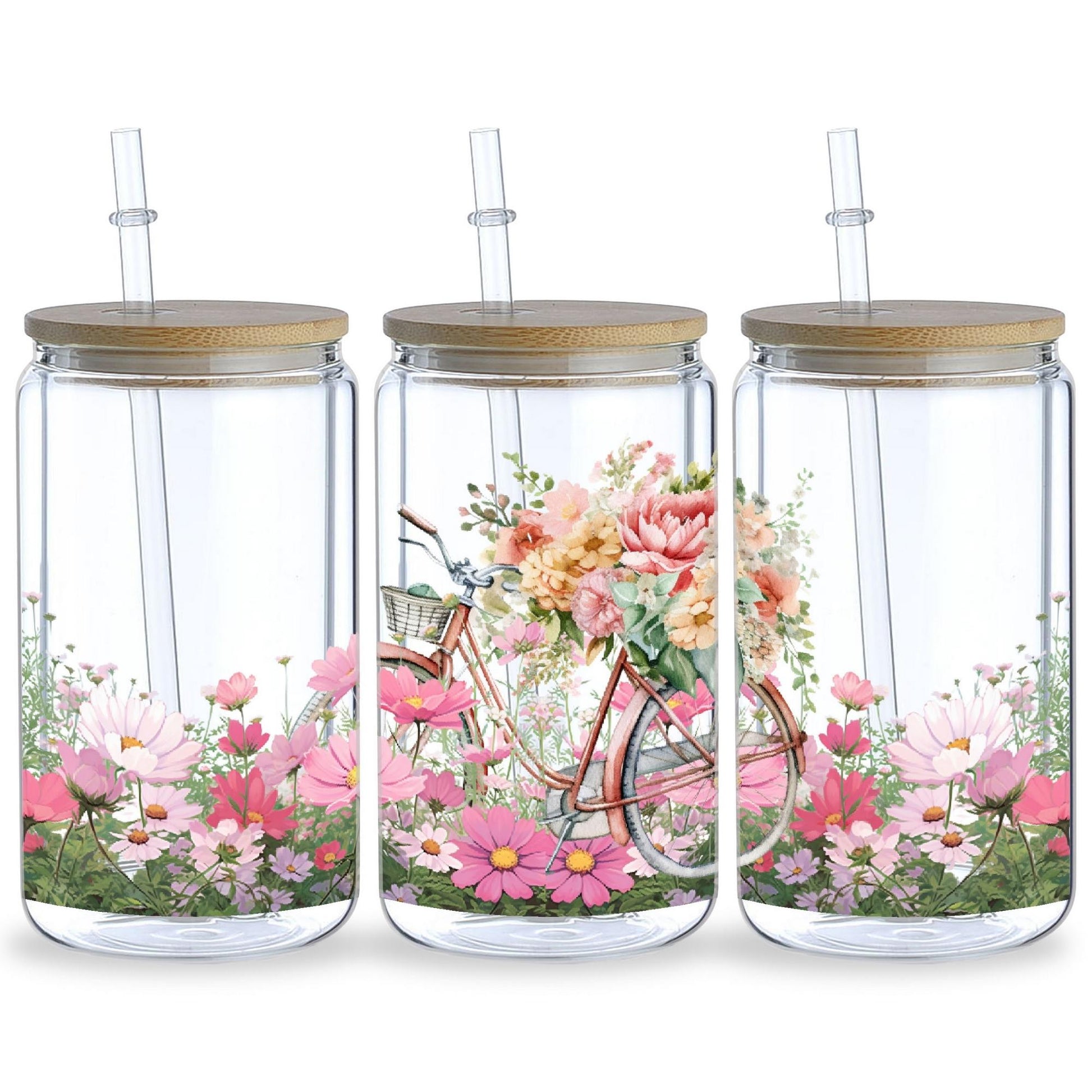 5 sheets of plant UV transfer waterproof self-adhesive stickers for mugs water bottles, DTF transfer stickers for 16 oz glass jar packaging, 3d crystal labels waterproof and scratch-resistant, DIY packaging transfer stickers glass cup stickers bottle