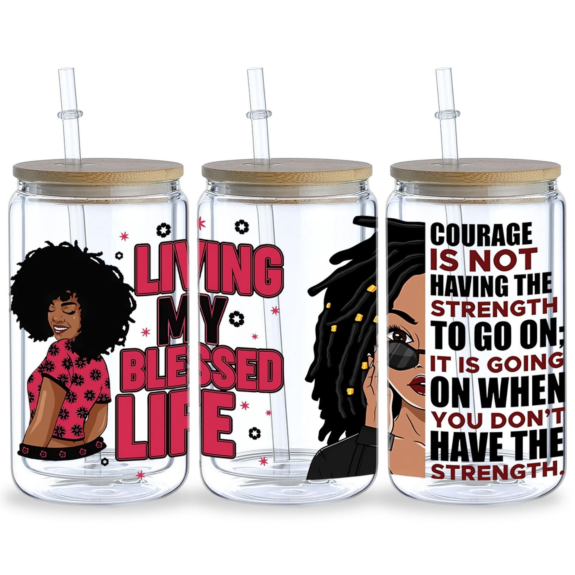 5 sheets black woman UV DTF cup stickers, glass sports DTF transfer stickers, waterproof wipe transfer paper for 16 oz glass, mugs, crafts, furniture