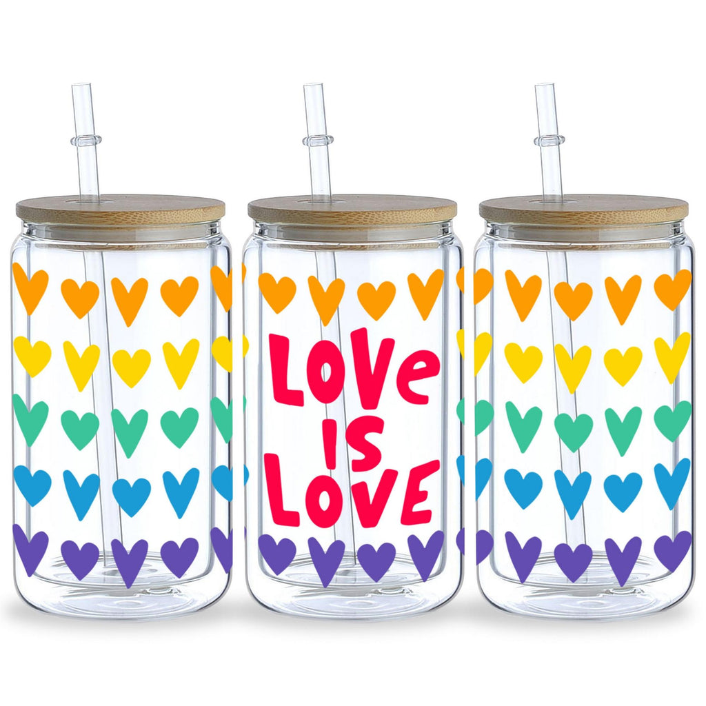 5 sheep Valentine's Day Hearts UV DTF Cup Wrap Glass Transfer Stickers, 16 oz Cup Printing Decal, Suitable for DIY Making
