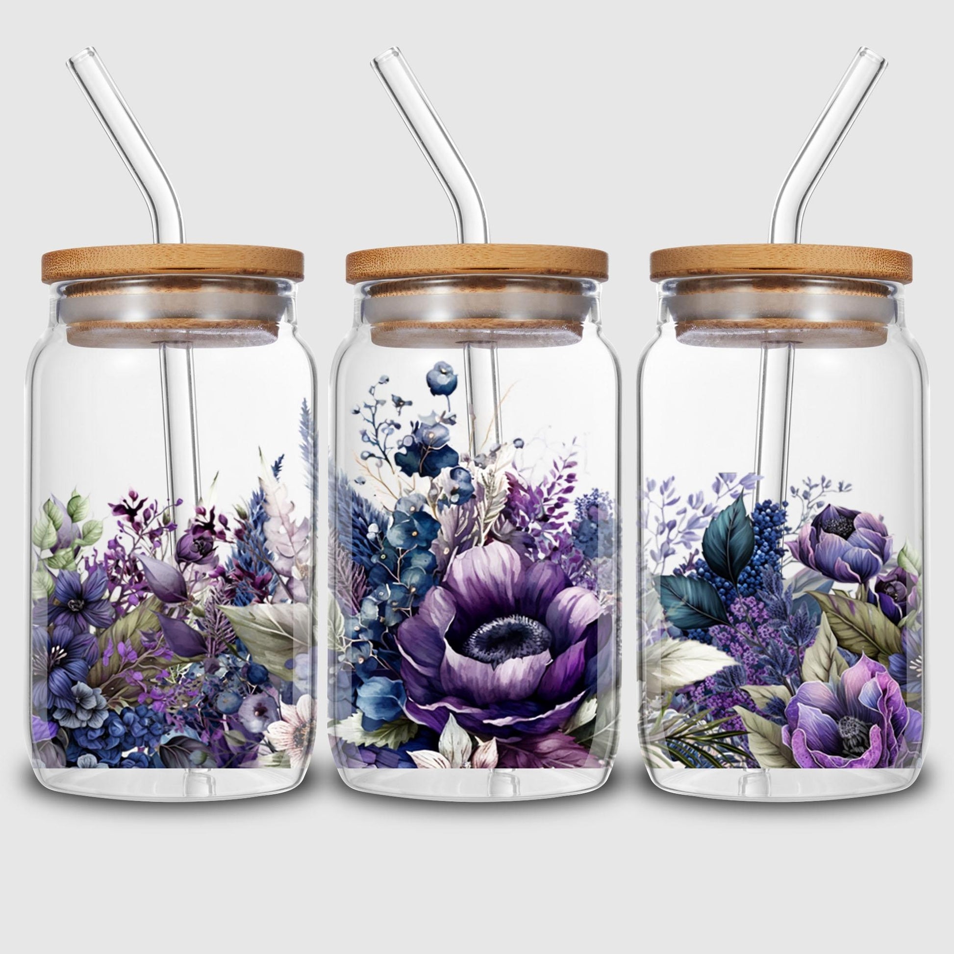 5 Sheets flowers UV DTF Cup Wrap,Sport DTF Transfer Stickers for Glass Cup,Waterproof plant Rub on Transfers for 16 oz Glass,Mugs,Crafts,Furnitures
