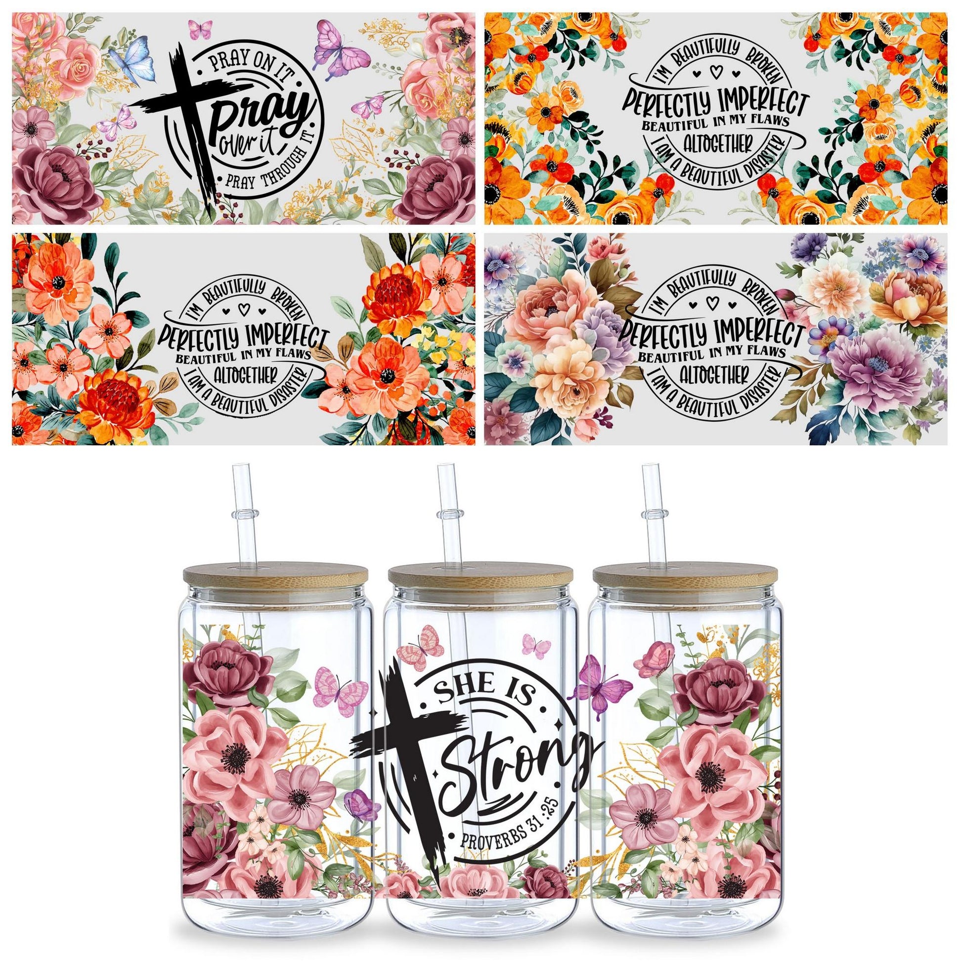 5 sheet of plants, UV grade waterproof self-adhesive paper, suitable for mug water bottle sticker, DTF grade sticker, suitable for 16 oz glass jar packaging, 3d crystal label waterproof and scratch-proof, DIY packaging mug water bottle sticker