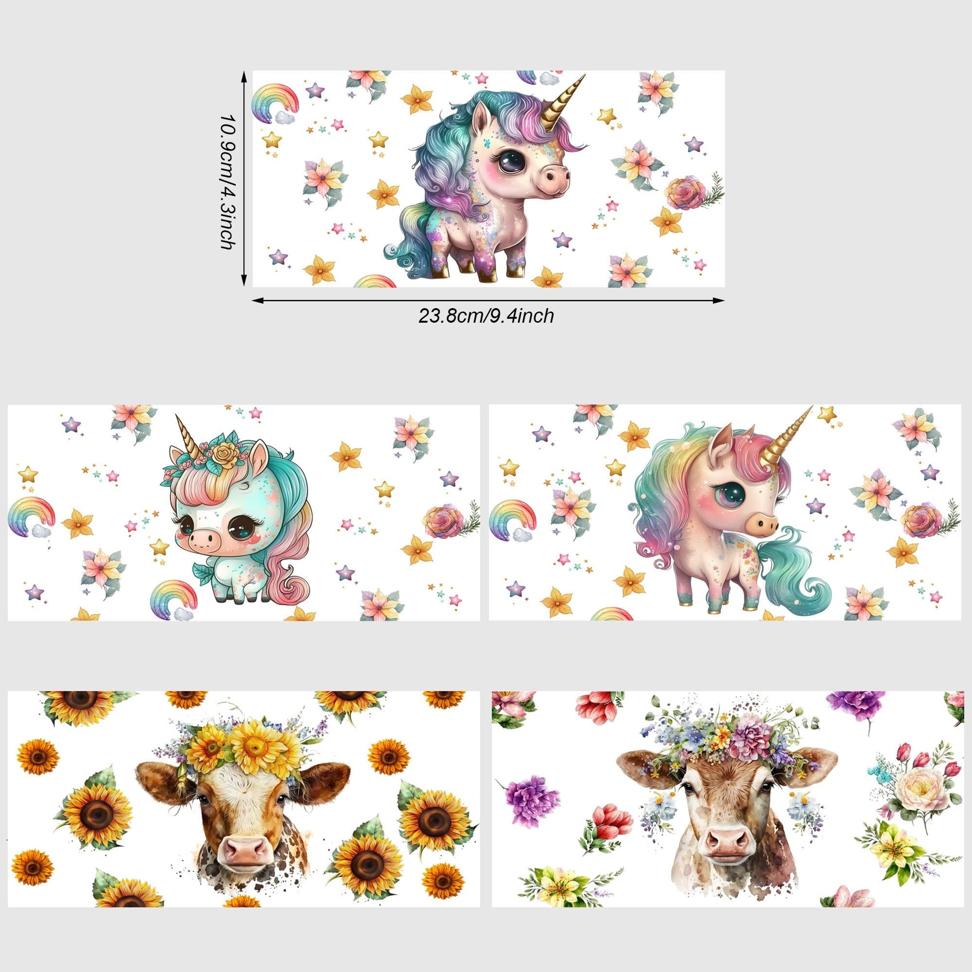 5 Sheets Botanical UV DTF Cup Stickers, Glass Movement DTF Transfer Stickers, Waterproof Wipe Transfer Paper for 16 oz Glass, Mugs, Crafts, Furniture