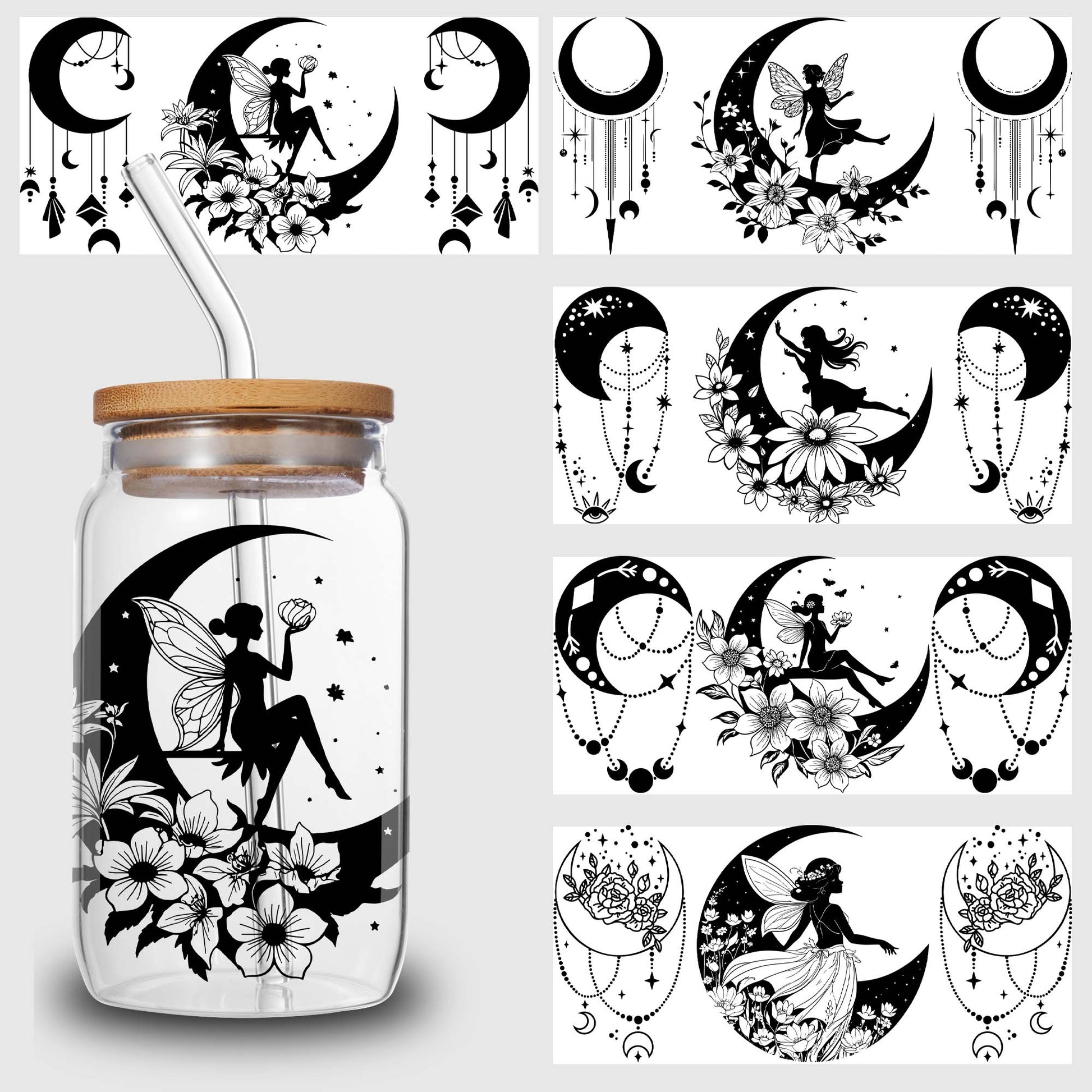 5 Sheets Butterfly UV DTF Cup Stickers, DTF Friction Transfer Stickers, Waterproof Transfer Stickers For 16oz Glass Cups, DIY, Furniture, Crafts