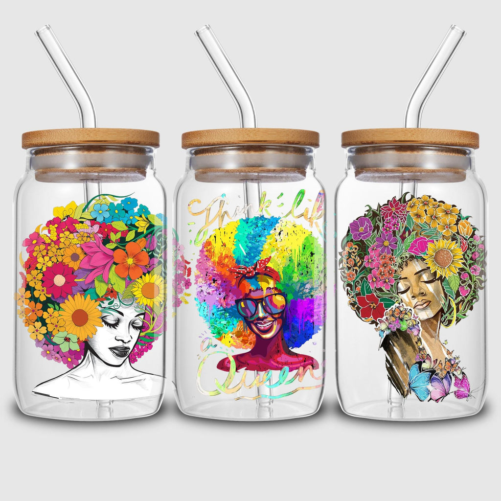 5pcs/set Black Queen UV DTF Cup Wrap Decals For Any Hard Surface, UV DTF Transfer Sticker Waterproof Sticker For Glass Cups Tumbler Furniture Craft Wood DIY Crafts