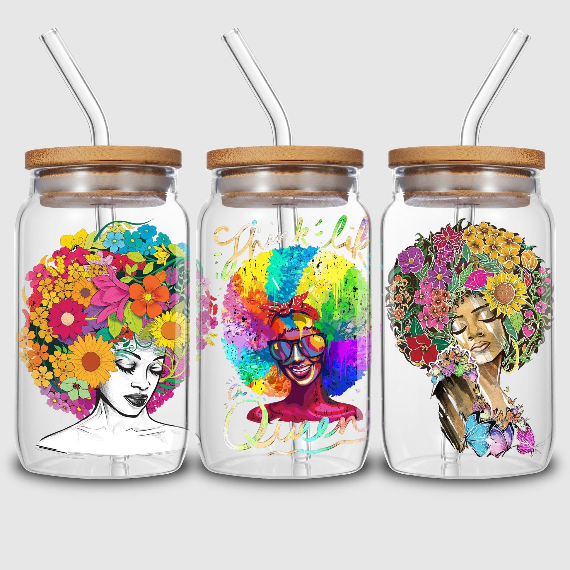 5pcs/set Black Queen UV DTF Cup Wrap Decals For Any Hard Surface, UV DTF Transfer Sticker Waterproof Sticker For Glass Cups Tumbler Furniture Craft Wood DIY Crafts
