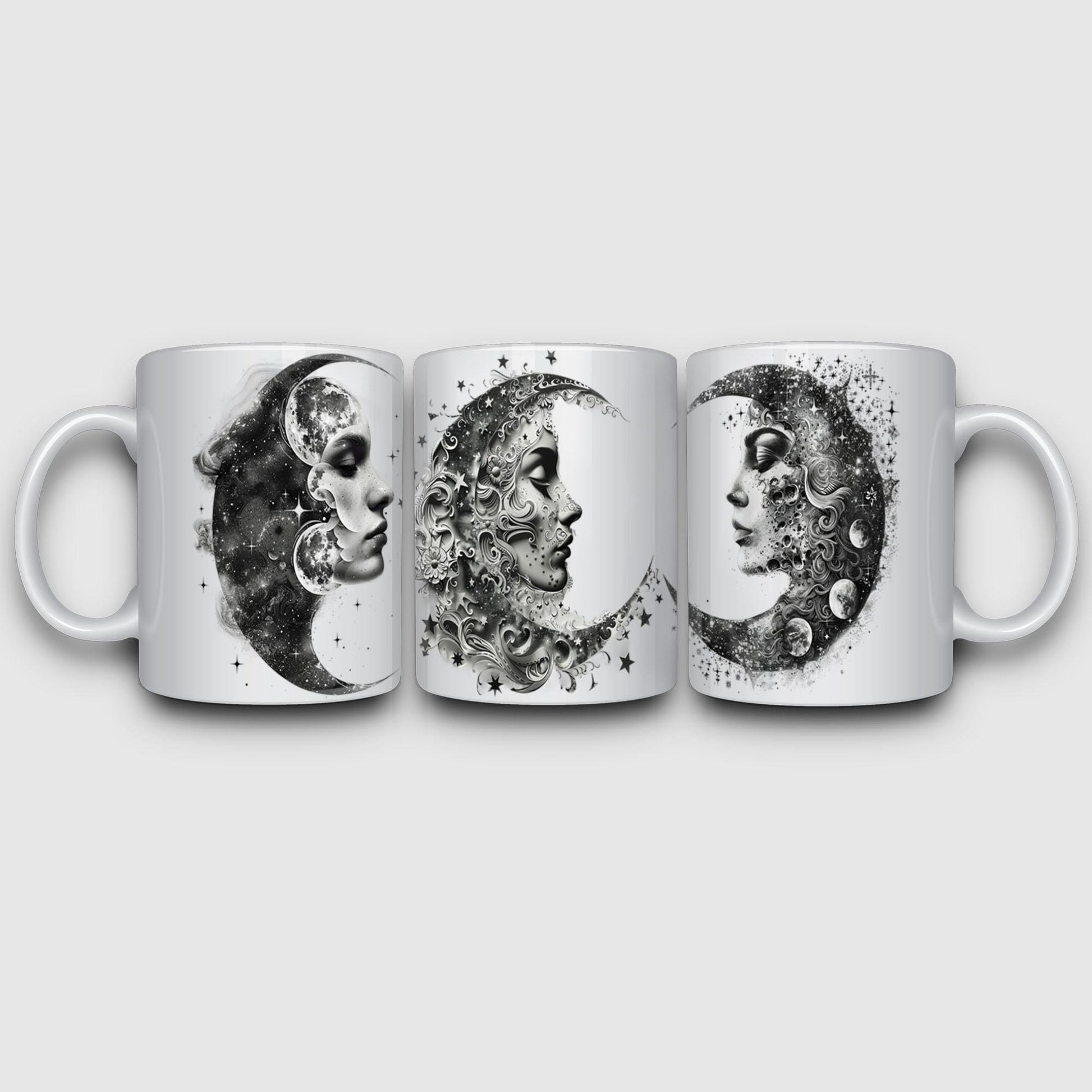 5 sheet Moon Witch UV DTF Cup Stickers, DTF Transfer Stickers, Waterproof Wipe-Off Transfer Paper for 16oz Glass, Mug, Crafts, Furniture