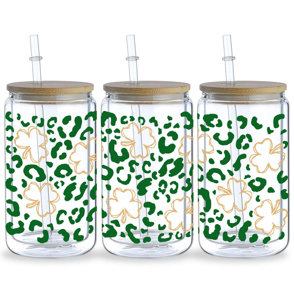 UV DTF Cup Pack, 5 sheep Leopard Print Transfer Stickers for Glass Tumblers, UV DTF Transfer Waterproof Stickers for 16OZ Libbey Glass Tumblers
