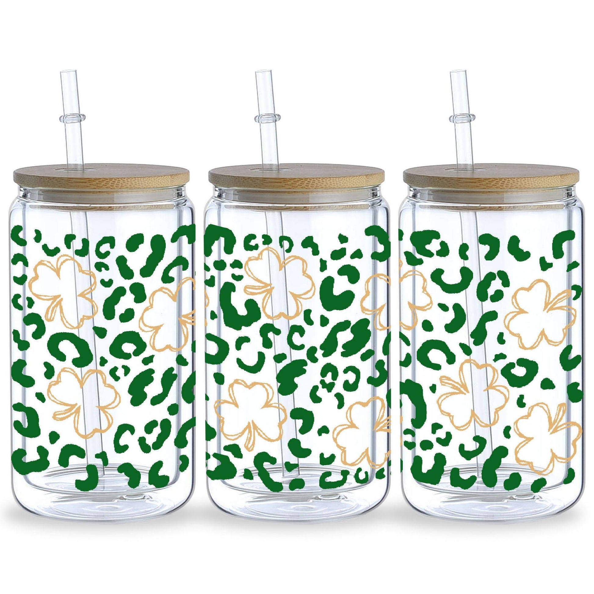 UV DTF Cup Pack, 5 sheep Leopard Print Transfer Stickers for Glass Tumblers, UV DTF Transfer Waterproof Stickers for 16OZ Libbey Glass Tumblers