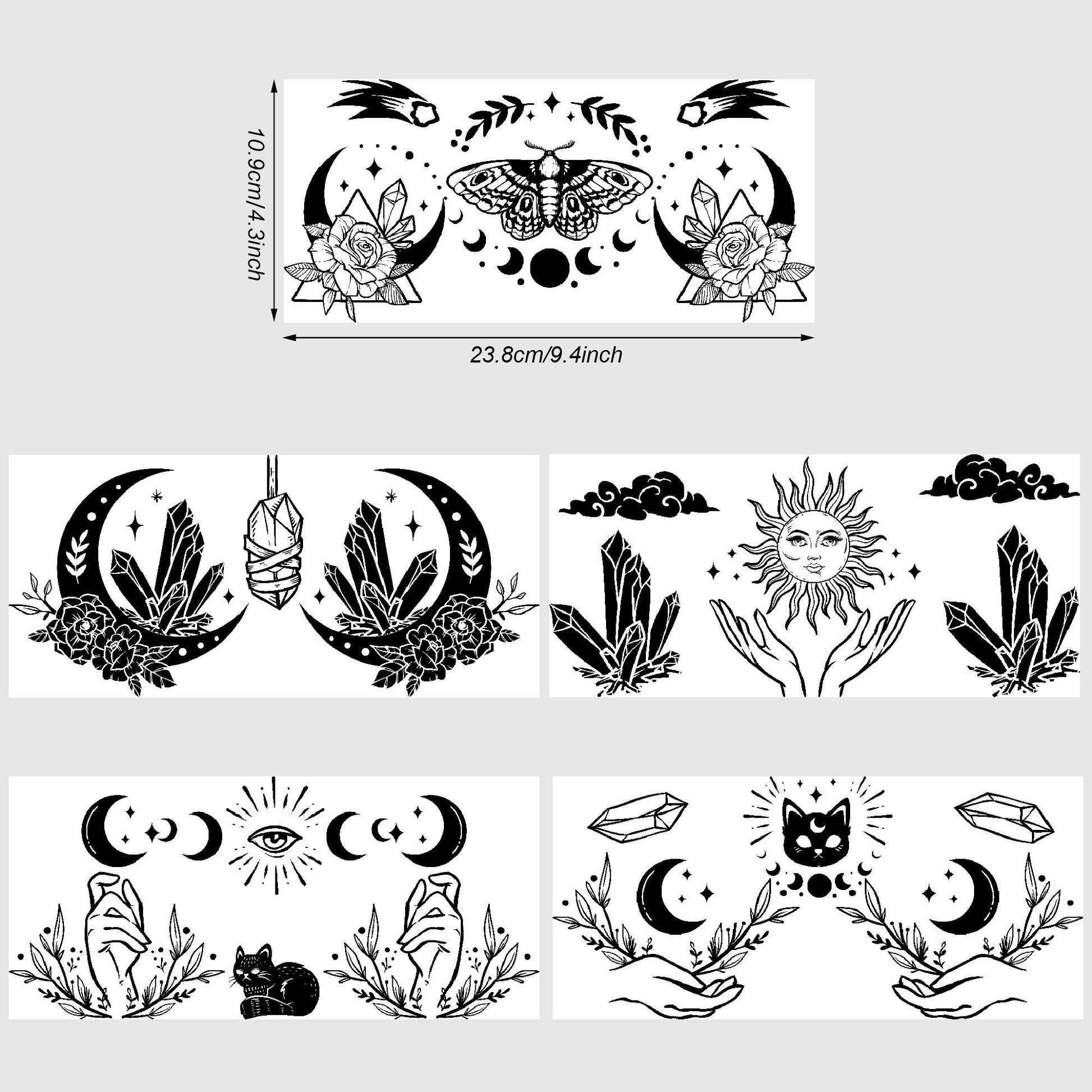 5 Sheets Simple Cartoon UV DTF Glass Cup Wrap Transfer Stickers, DTF Transfer Stickers, Waterproof Wipe Transfer Stickers For 16 Ounces Glass, Cups, Crafts