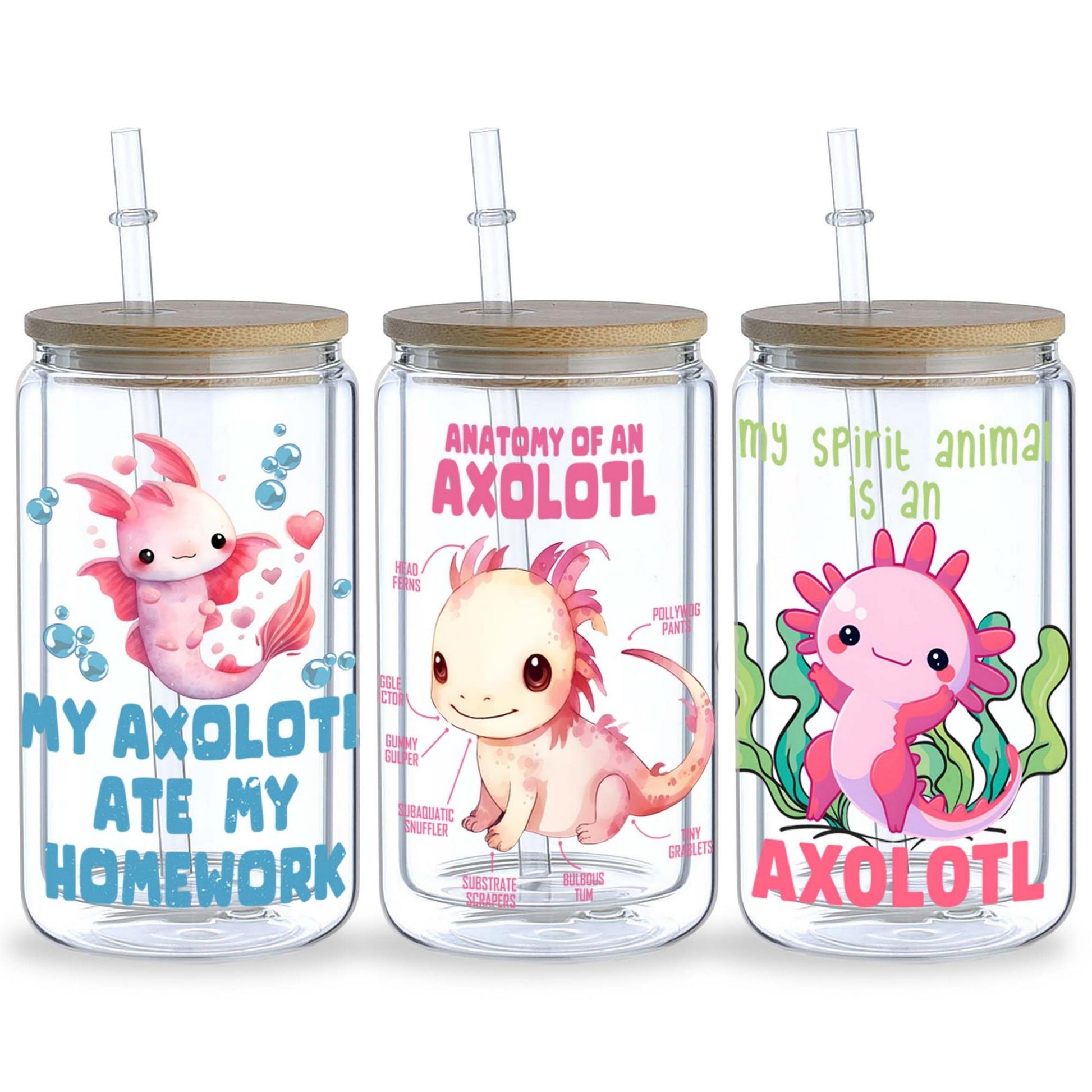 5 Sheet Salamander UV DTF Cup Holder 16 oz, Fun Salamander DTF Cup Holder Transfer Glass, Water Bottle Waterproof Decal, Friction Transfer Sticker, Furniture Crafts