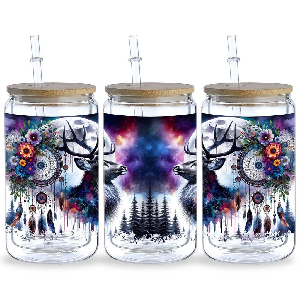 5 sheet Wolf UV DTF cup packaging for 16oz glass cup, waterproof UV DTF stickers for 16oz glass cup, DIY, furniture, crafts