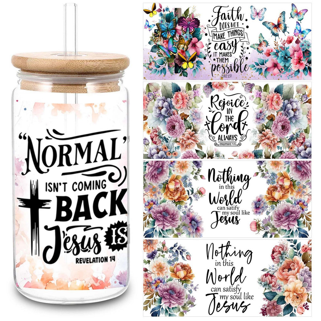 5 sheet of plants, UV grade waterproof self-adhesive paper, suitable for mug water bottle sticker, DTF grade sticker, suitable for 16 oz glass jar packaging, 3d crystal label waterproof and scratch-proof, DIY packaging mug water bottle sticker