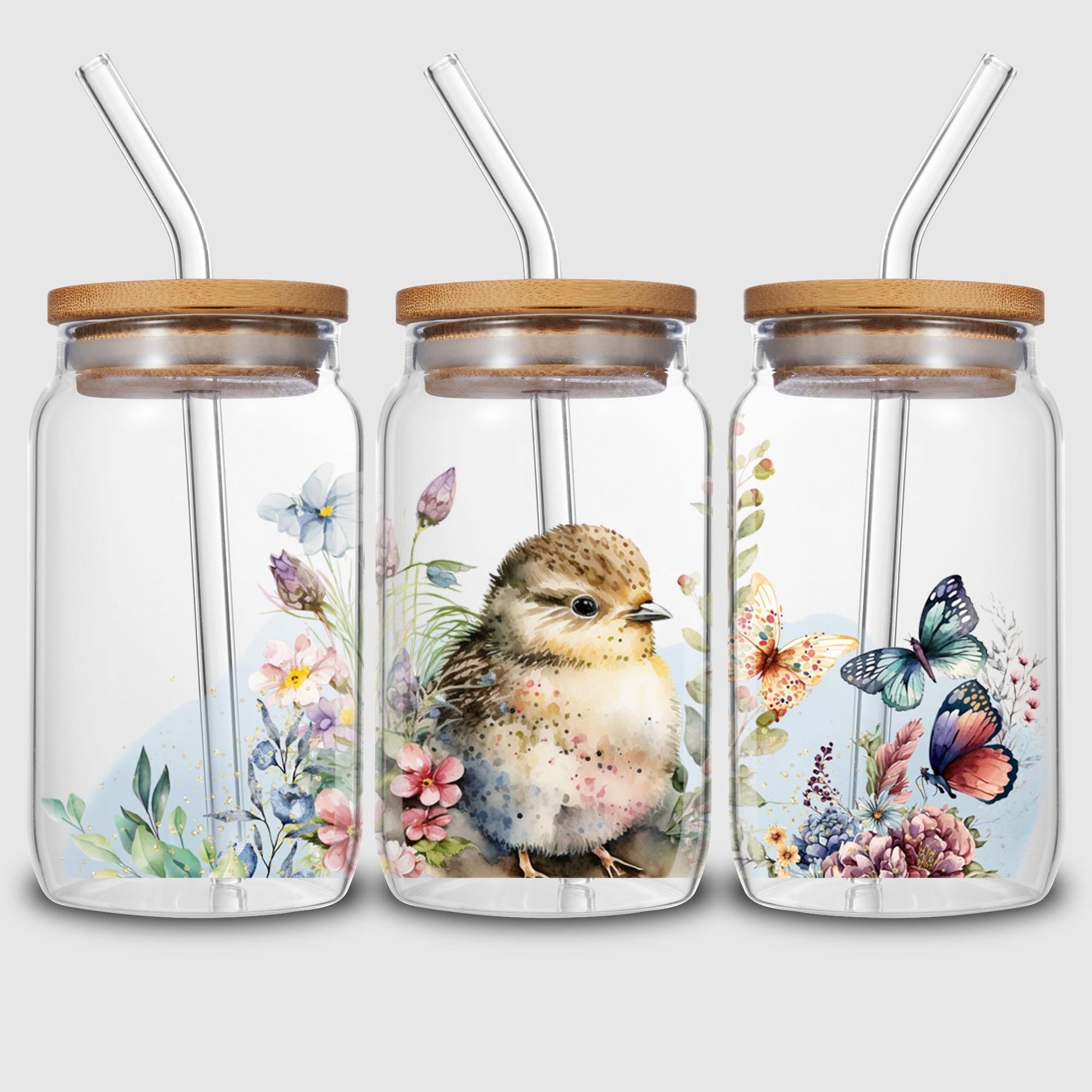 5 sheet animal UV transfer waterproof self-adhesive stickers for mugs water bottles, DTF transfer stickers for 16 oz glass jar packaging, 3d crystal labels waterproof and scratch-proof, DIY packaging transfer stickers glass cup stickers bottle stickers