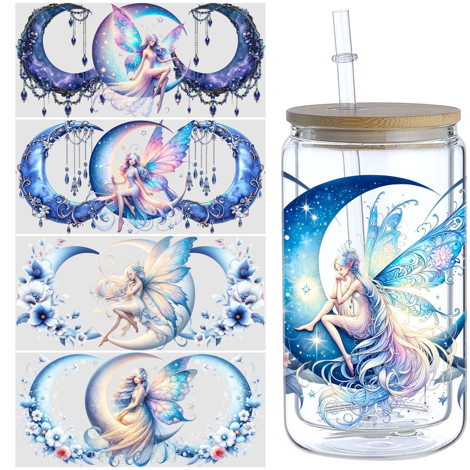 5 Sheets Butterfly UV DTF Cup Stickers, DTF Friction Transfer Stickers, Waterproof Transfer Stickers For 16oz Glass Cups, DIY, Furniture, Crafts