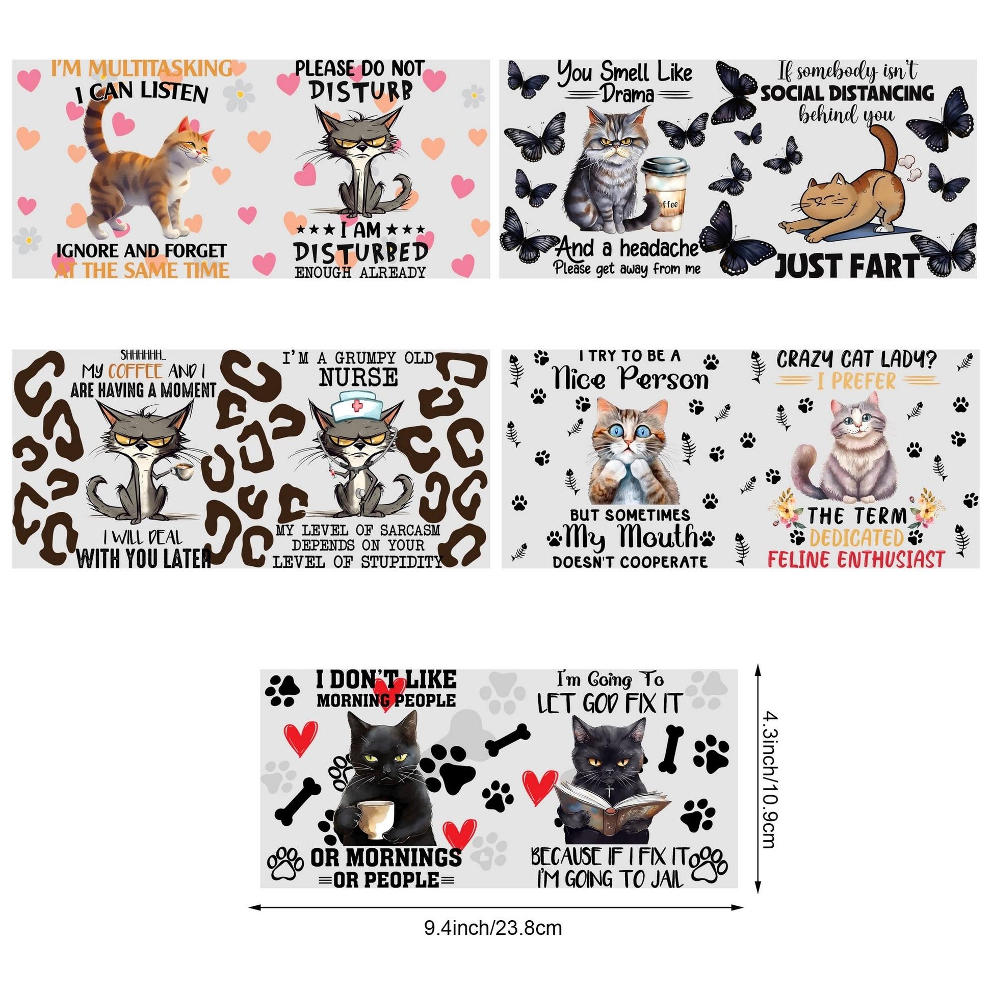 UV sheep  Cup Wrap Transfer Stickers for Glass, 5 Pcs animal Rub on Transfers for Crafting, UV DTF Transfer Waterproof Sticker for 16OZ Glass Cups Furniture Craft Wood DIY Crafts