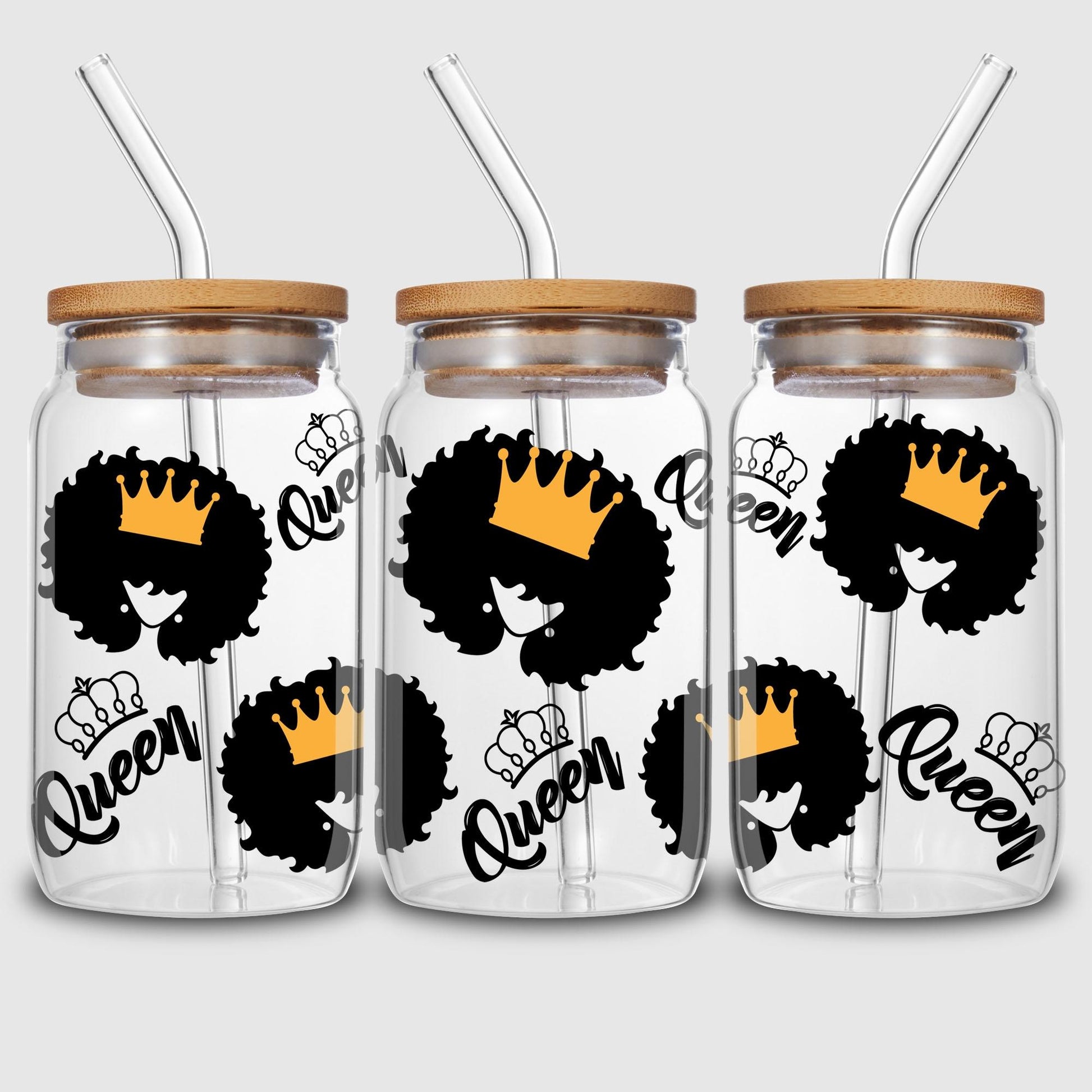 5 Sheets Black Queen UV DTF Cup Wrap,Sport DTF Transfer Stickers for Glass Cup,Waterproof Rub on Transfers for 16 oz Glass,Mugs,Crafts,Furnitures