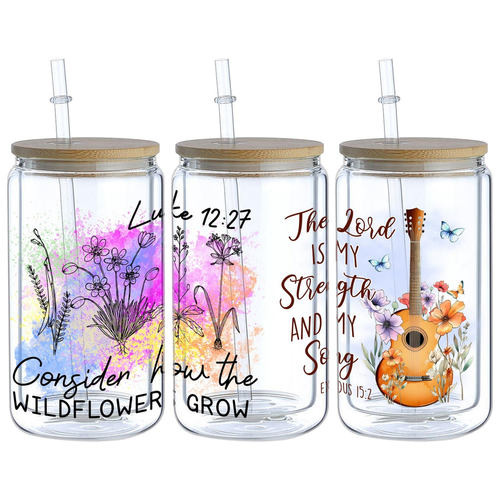 5 sheep Inspirational Books UV DTF Cup Wrap Transfer Stickers For Glass, Festival DTF Transfer Stickers For Crafting, Bible Verse Rub On Transfer Stickers For 16 Oz Glass,Mugs,Crafts,Furnitures