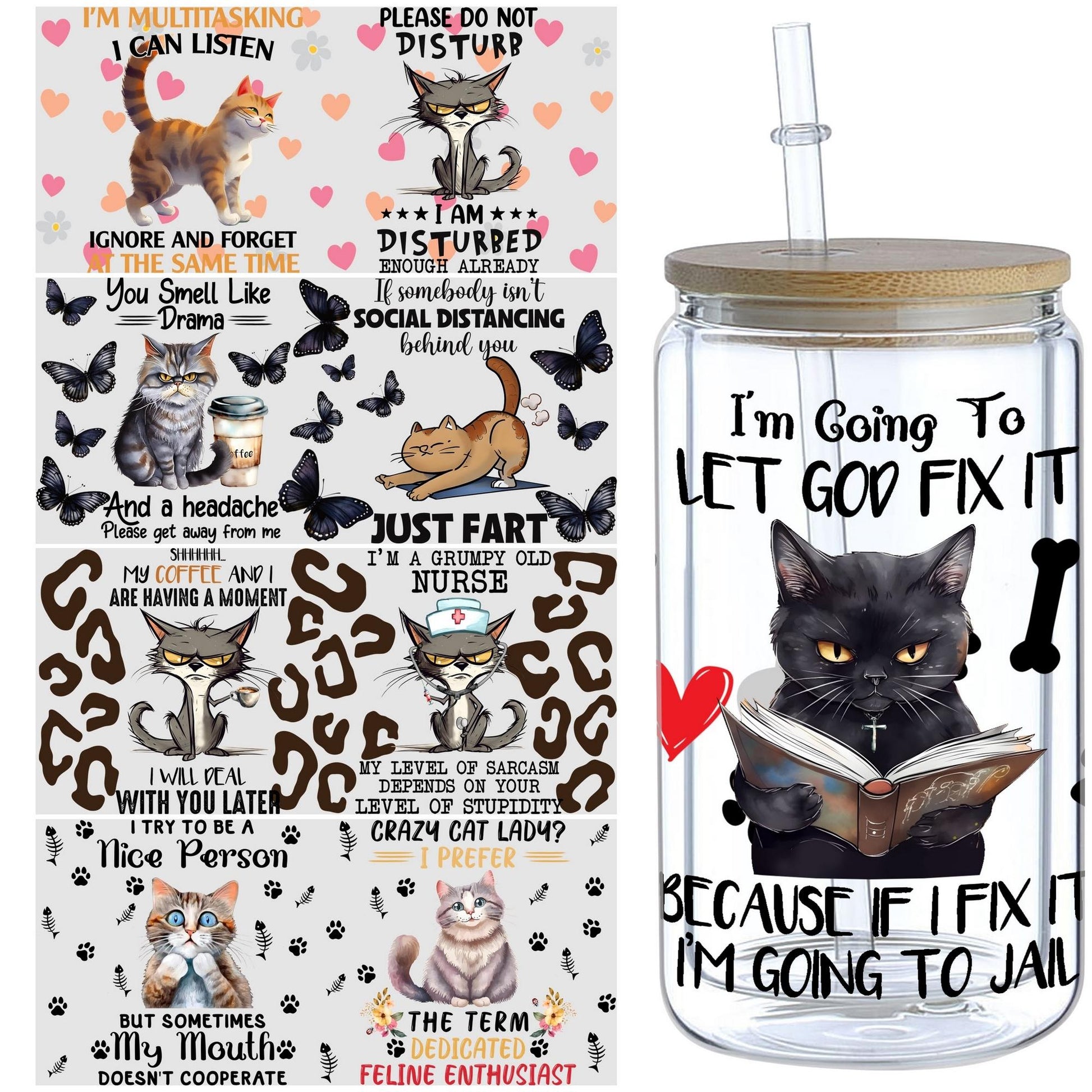 UV sheep  Cup Wrap Transfer Stickers for Glass, 5 Pcs animal Rub on Transfers for Crafting, UV DTF Transfer Waterproof Sticker for 16OZ Glass Cups Furniture Craft Wood DIY Crafts
