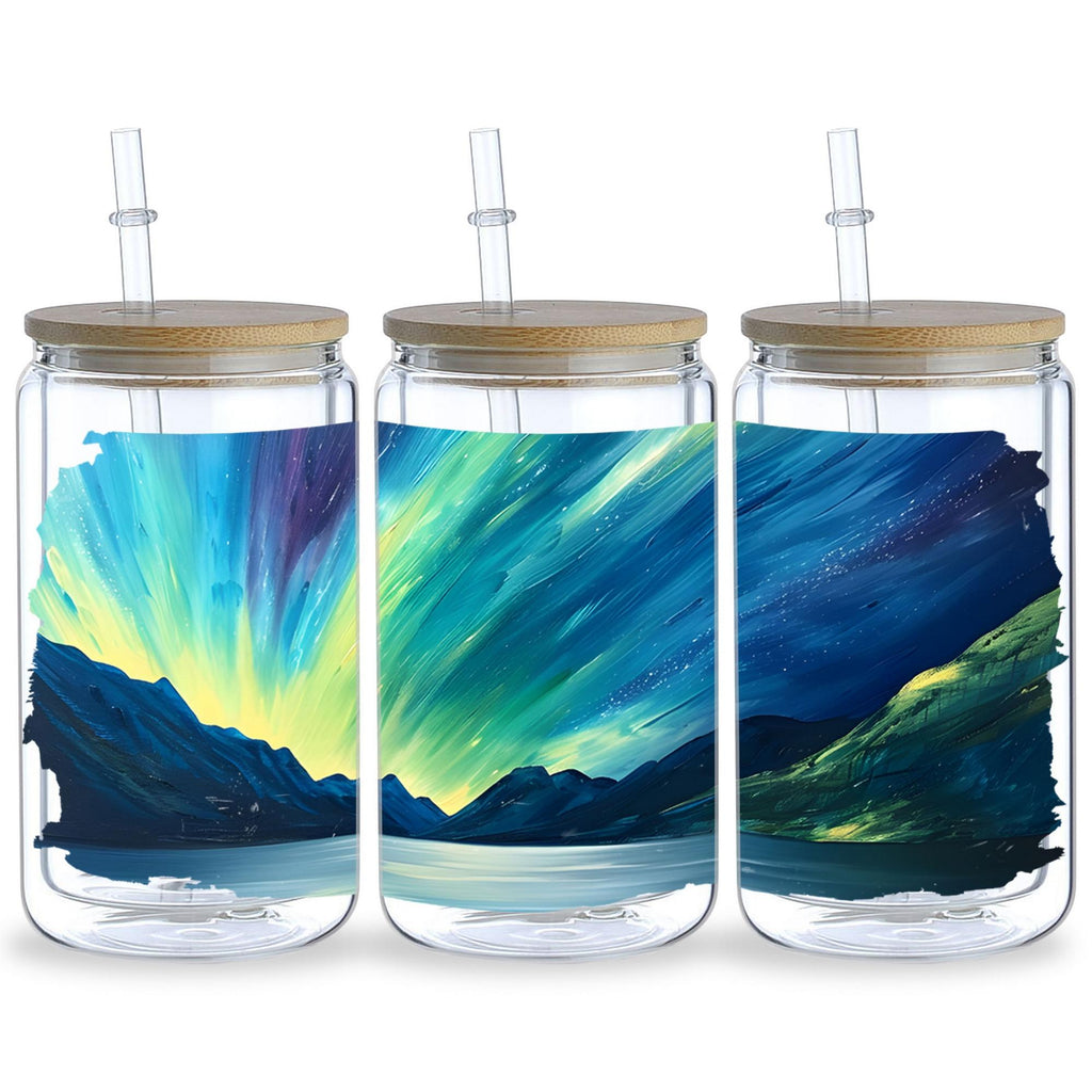 5 sheets Summer Sunset UV DTF cup packaging for 16oz glass cup, waterproof UV DTF stickers for 16oz glass cup, DIY, furniture, crafts