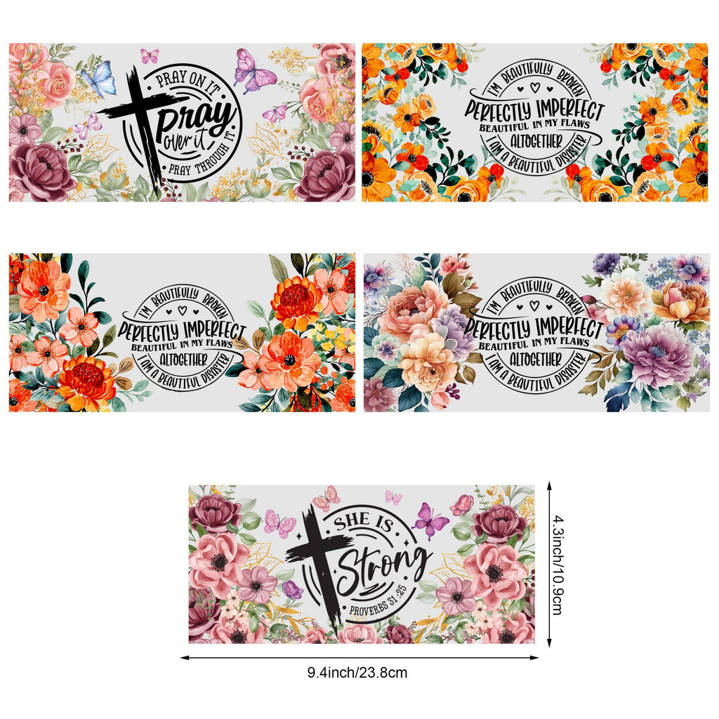 5 sheet of plants, UV grade waterproof self-adhesive paper, suitable for mug water bottle sticker, DTF grade sticker, suitable for 16 oz glass jar packaging, 3d crystal label waterproof and scratch-proof, DIY packaging mug water bottle sticker