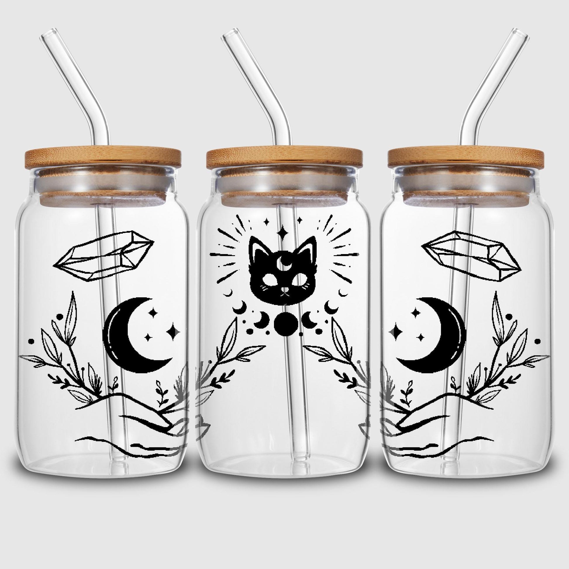5 Sheets Simple Cartoon UV DTF Glass Cup Wrap Transfer Stickers, DTF Transfer Stickers, Waterproof Wipe Transfer Stickers For 16 Ounces Glass, Cups, Crafts