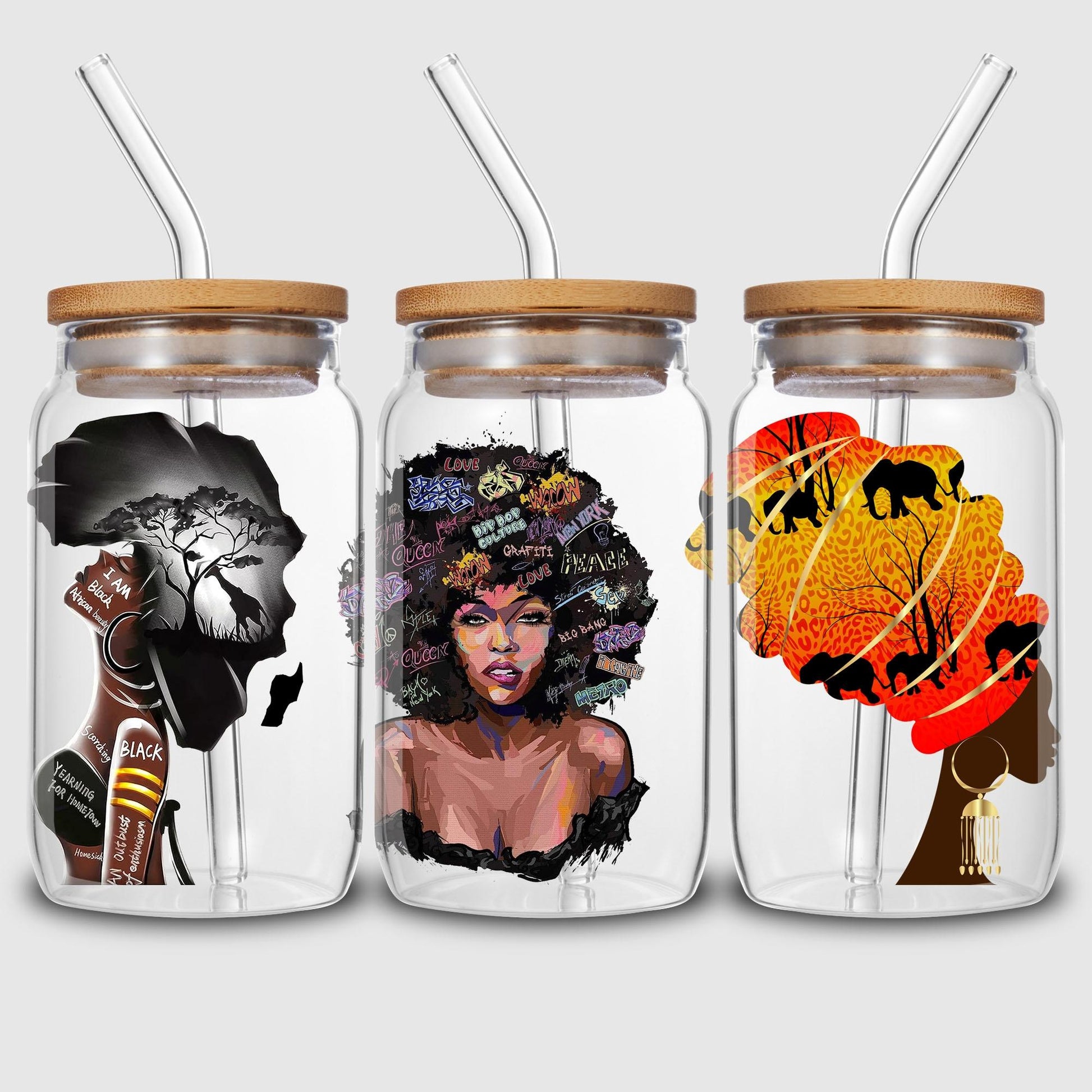 5pcs/set Black Queen UV DTF Cup Wrap Decals For Any Hard Surface, UV DTF Transfer Sticker Waterproof Sticker For Glass Cups Tumbler Furniture Craft Wood DIY Crafts