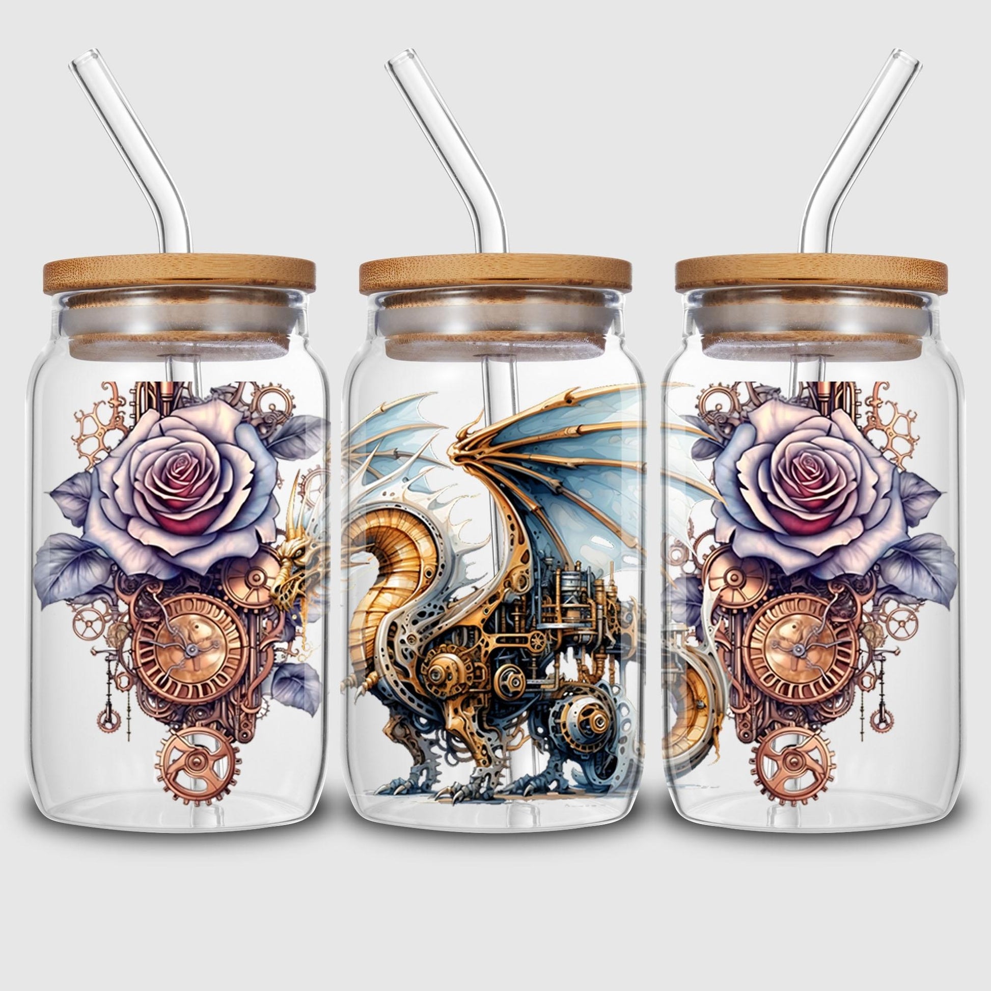 5 Sheets Steampunk UV DTF Cup Wrap,Sport DTF Transfer Stickers for Glass Cup,Waterproof funny Punk animal Rub on Transfers for 16 oz Glass,Mugs,Crafts,Furnitures