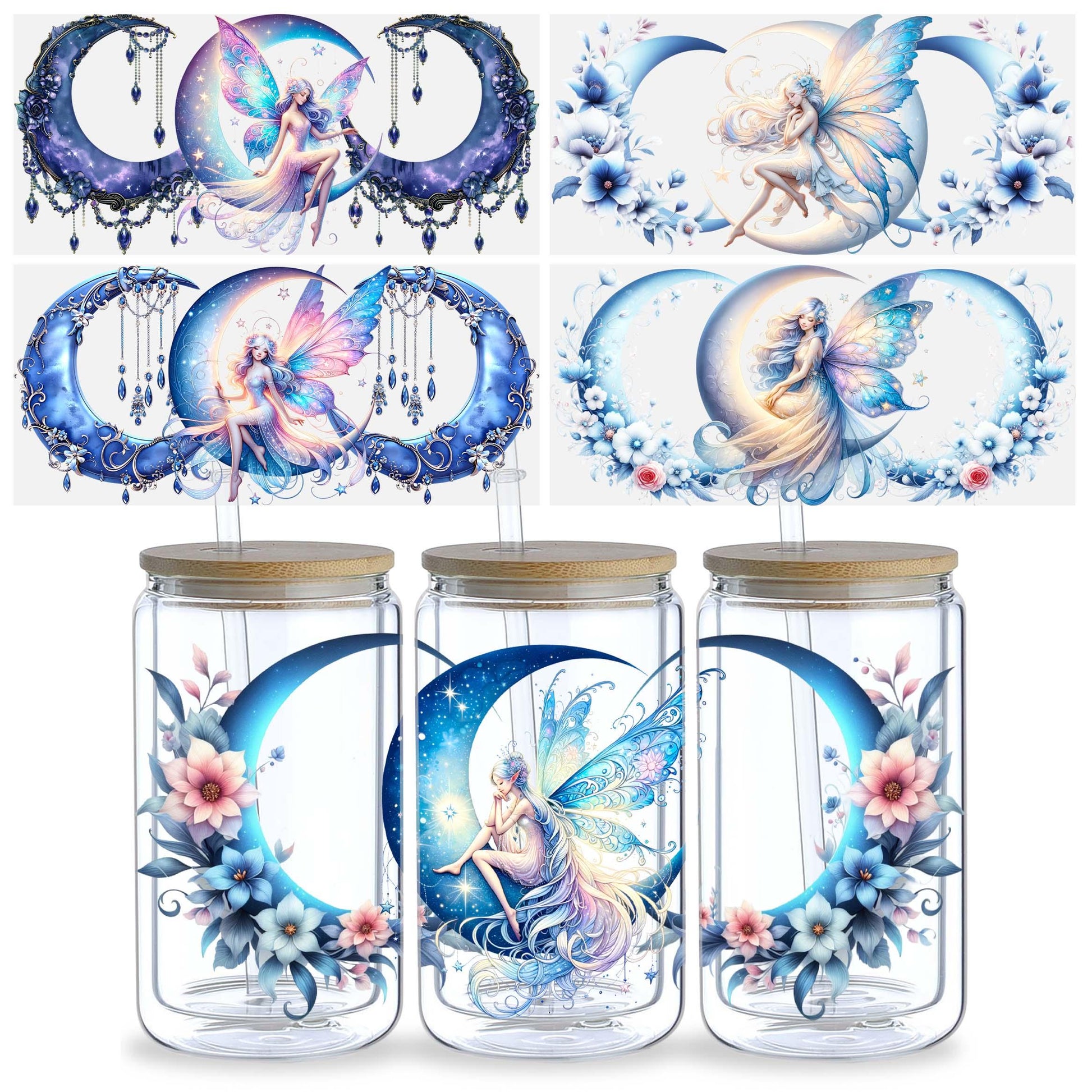 5 Sheets Butterfly UV DTF Cup Stickers, DTF Friction Transfer Stickers, Waterproof Transfer Stickers For 16oz Glass Cups, DIY, Furniture, Crafts