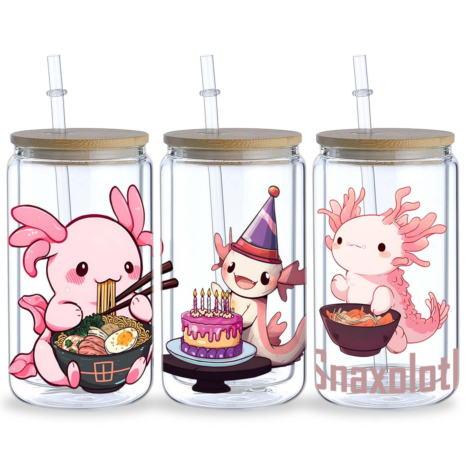 5 Sheet Salamander UV DTF Cup Holder 16 oz, Fun Salamander DTF Cup Holder Transfer Glass, Water Bottle Waterproof Decal, Friction Transfer Sticker, Furniture Crafts