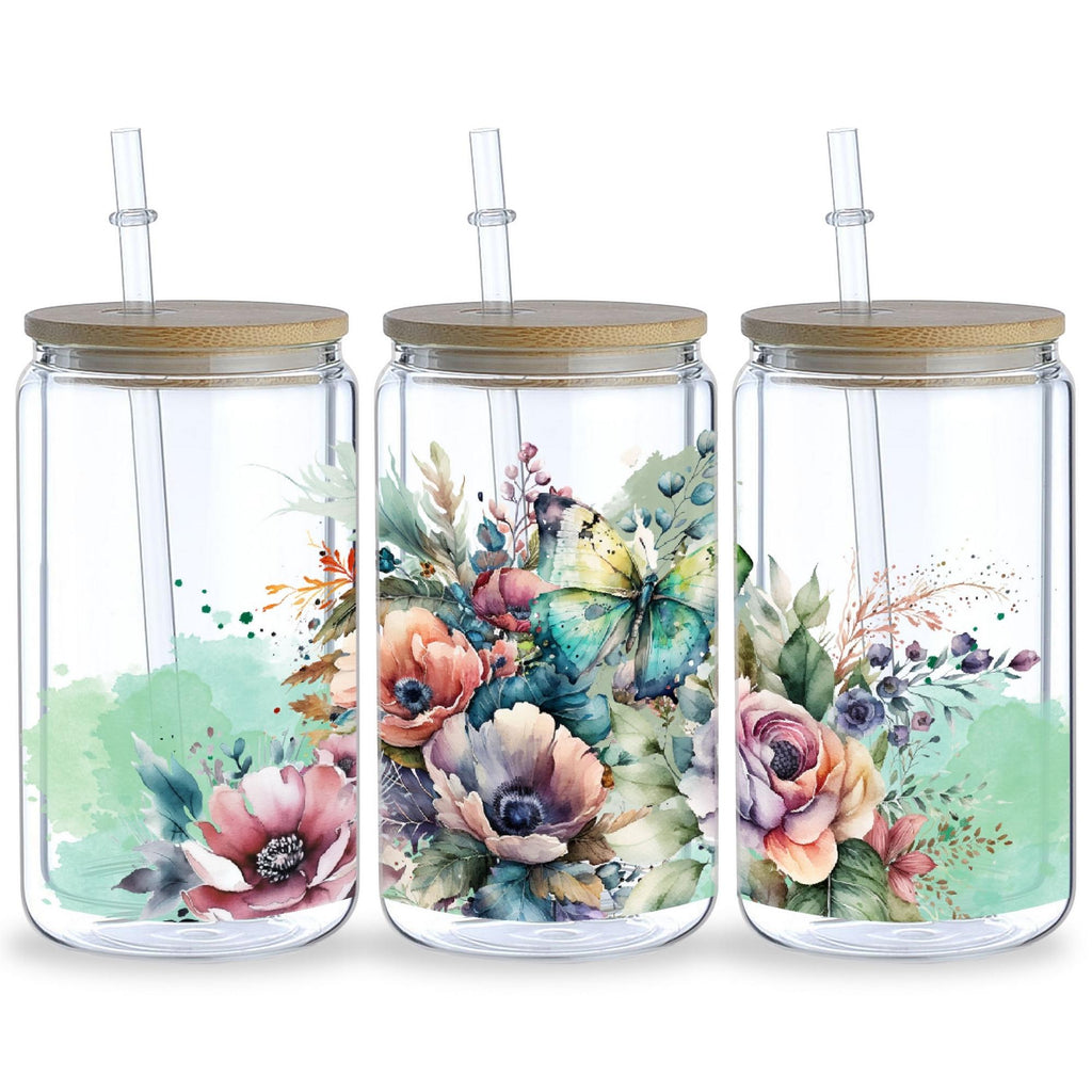 5 sheet of plant UV transfer waterproof self-adhesive stickers for mugs water bottlesng, 3d crystal labels waterproof and scratch-proof, DIY packaging transfer stickers glass cup stickers bottle stickers, no Dry adhesive stickers- high quality