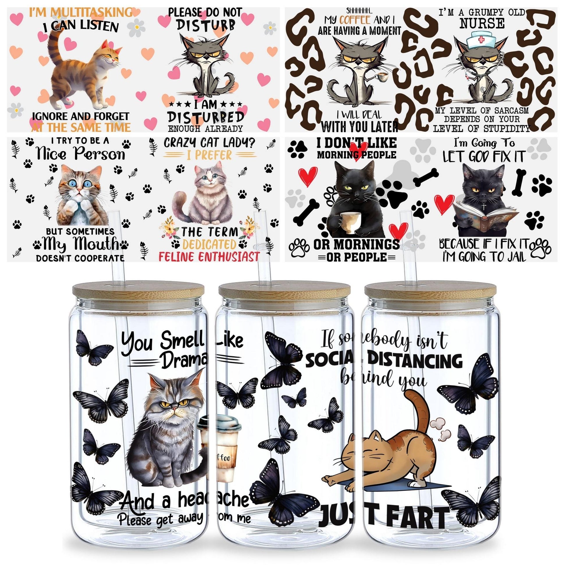 UV sheep  Cup Wrap Transfer Stickers for Glass, 5 Pcs animal Rub on Transfers for Crafting, UV DTF Transfer Waterproof Sticker for 16OZ Glass Cups Furniture Craft Wood DIY Crafts
