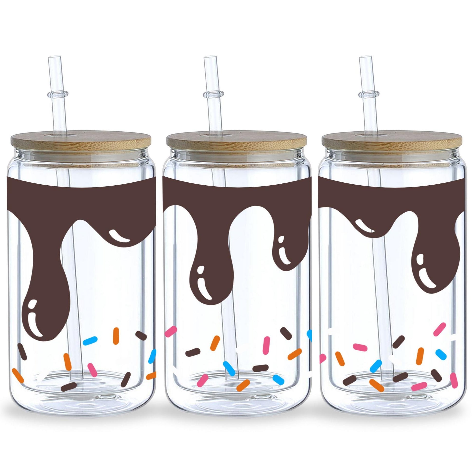 5 Sheet Donut UV DTF Cup Packaging Transfer Stickers for Glass, 16 oz Cup Printed Decals for DIY Making