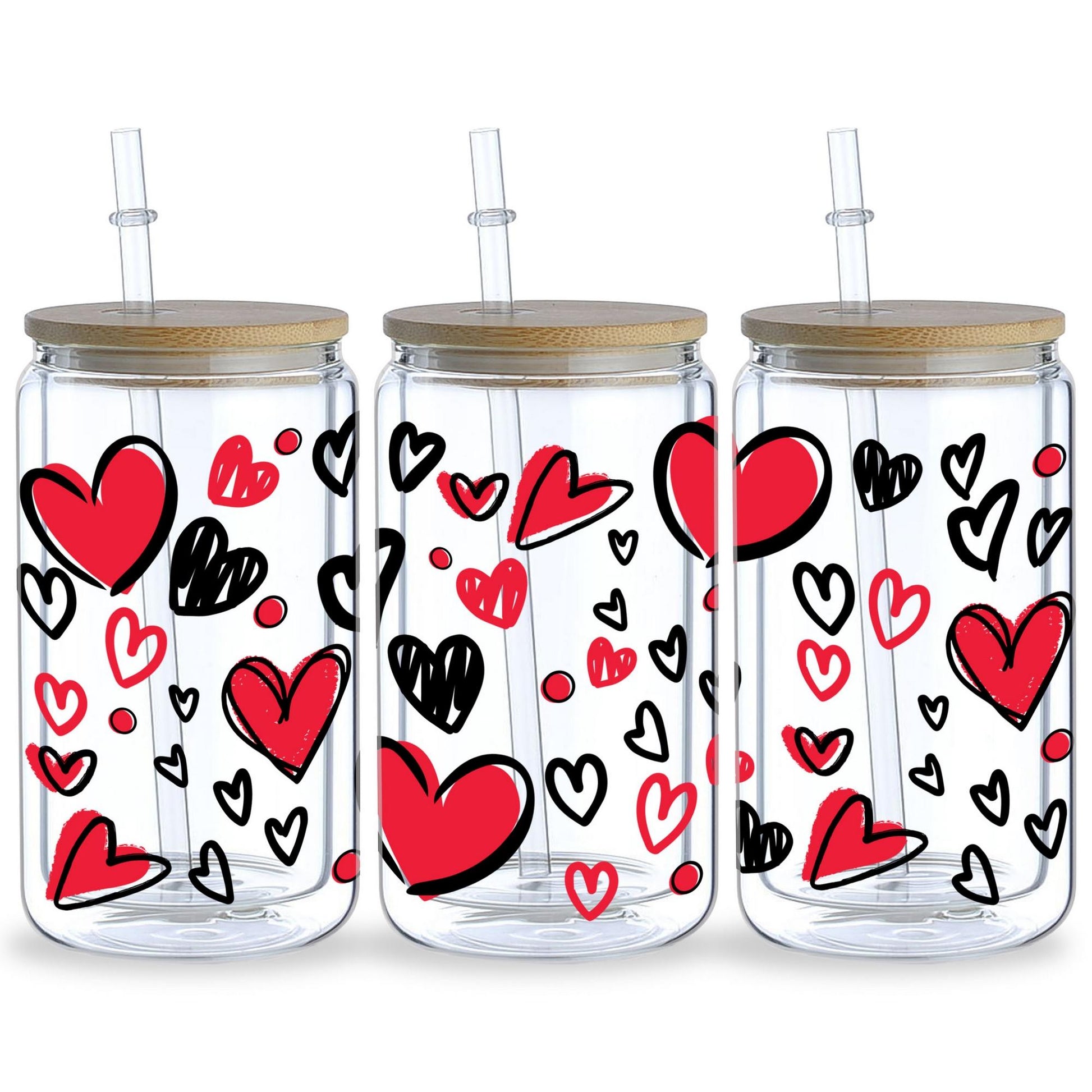 UV sheep Cup Wrap, 5 Pcs Valentine's Day Transfer Stickers for Glass Cups, UV DTF Transfer Waterproof Sticker for 16OZ Libbey Glass Cups