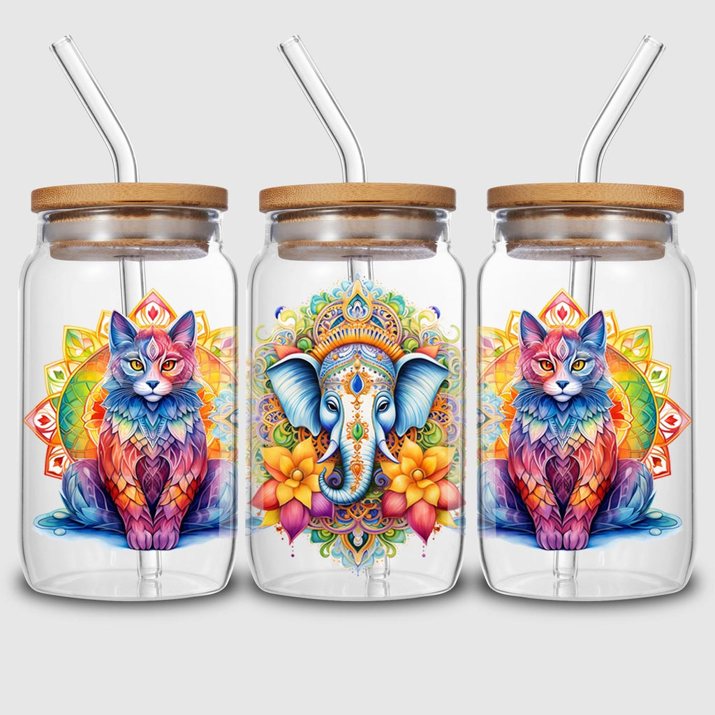 5 Sheets Vesak Day UV DTF Cup Stickers, Glass DTF Transfer Stickers, Waterproof Wipe Transfer Paper for 16oz Glass, Mug, Crafts, Furniture
