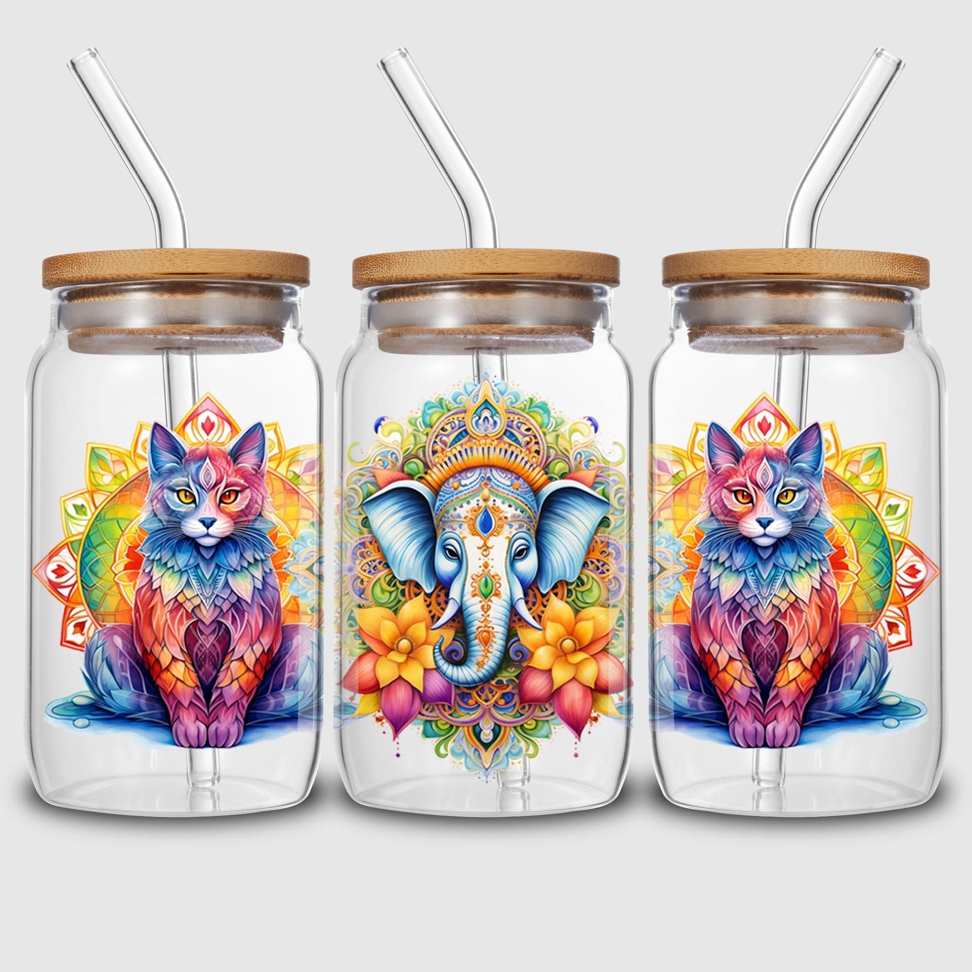 5 Sheets Vesak Day UV DTF Cup Stickers, Glass DTF Transfer Stickers, Waterproof Wipe Transfer Paper for 16oz Glass, Mug, Crafts, Furniture