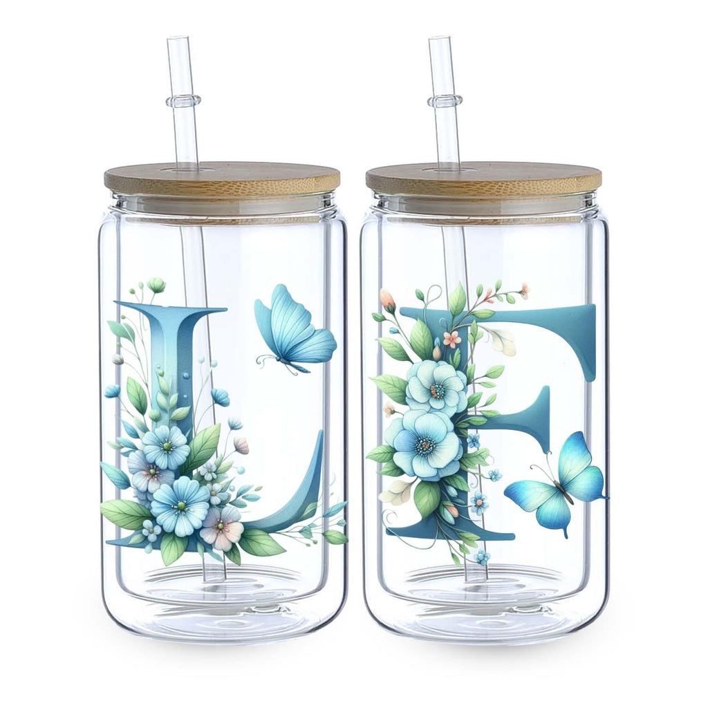 1 set of A-Z letter flower UV DTF transfer stickers, DTF transfer stickers, waterproof wipe transfer stickers, suitable for glasses, cups, crafts
