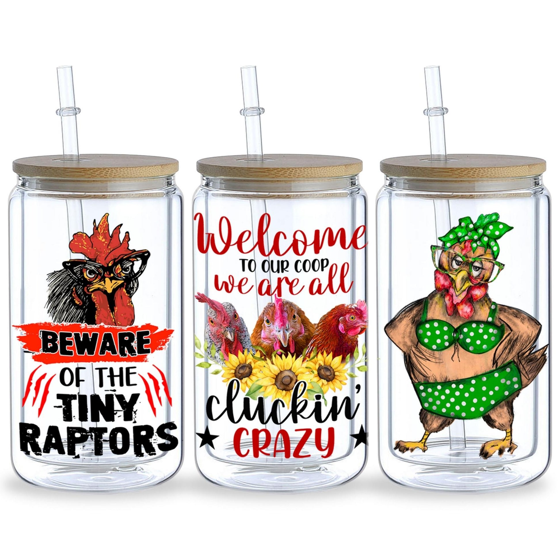 5 Sheets chicken UV DTF Cup Wrap,Sport DTF Transfer Stickers for Glass Cup,Waterproof funny chick Rub on Transfers for 16 oz Glass,Mugs,Crafts,Furnitures