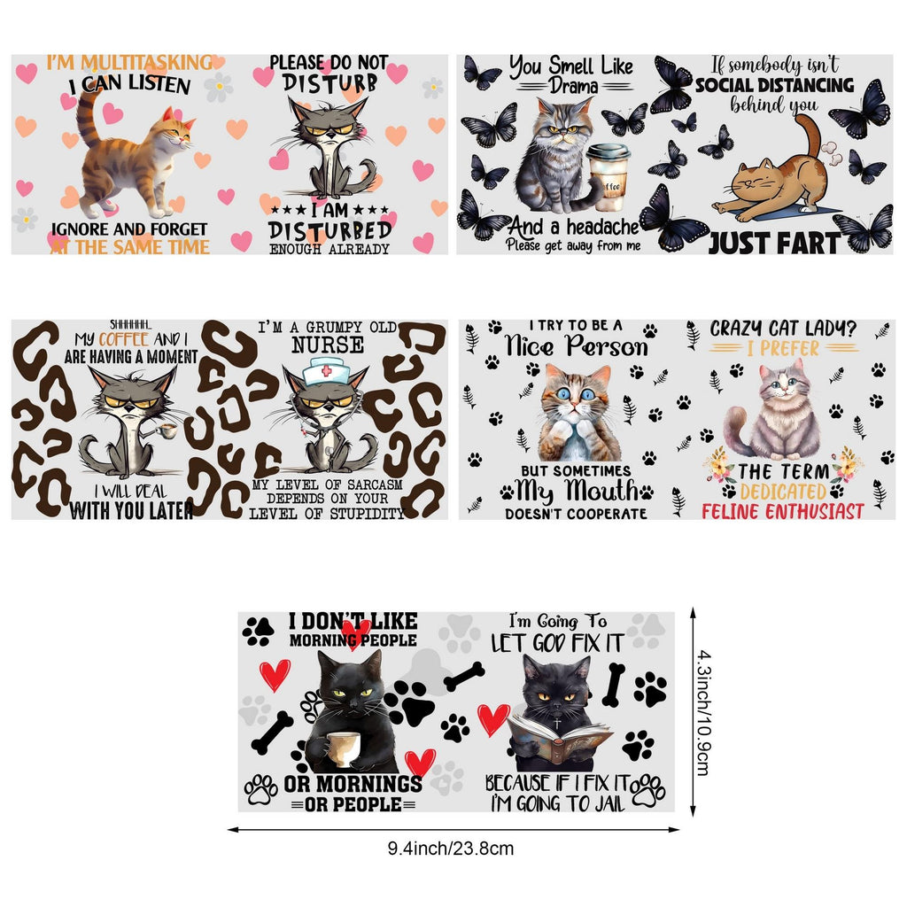 UV sheep  Cup Wrap Transfer Stickers for Glass, 5 Pcs animal Rub on Transfers for Crafting, UV DTF Transfer Waterproof Sticker for 16OZ Glass Cups Furniture Craft Wood DIY Crafts