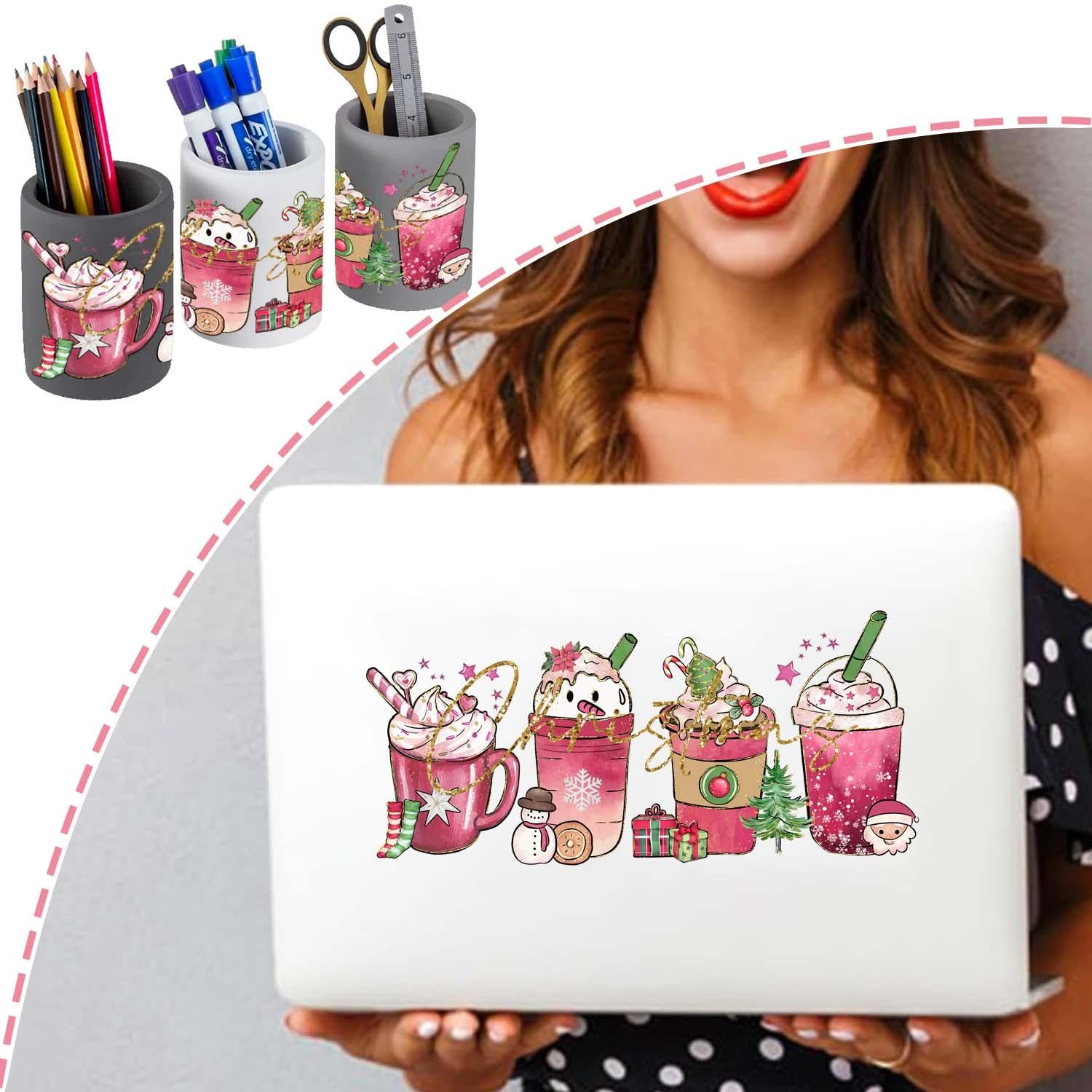 UV DTF Glass Tumbler Packaging Transfer Stickers, 5sheep Butterfly Wipe Transfer Stickers for Handmade, UV DTF Transfer Waterproof Stickers for 16OZ Glass Tumbler Furniture Craft Wooden DIY Crafts